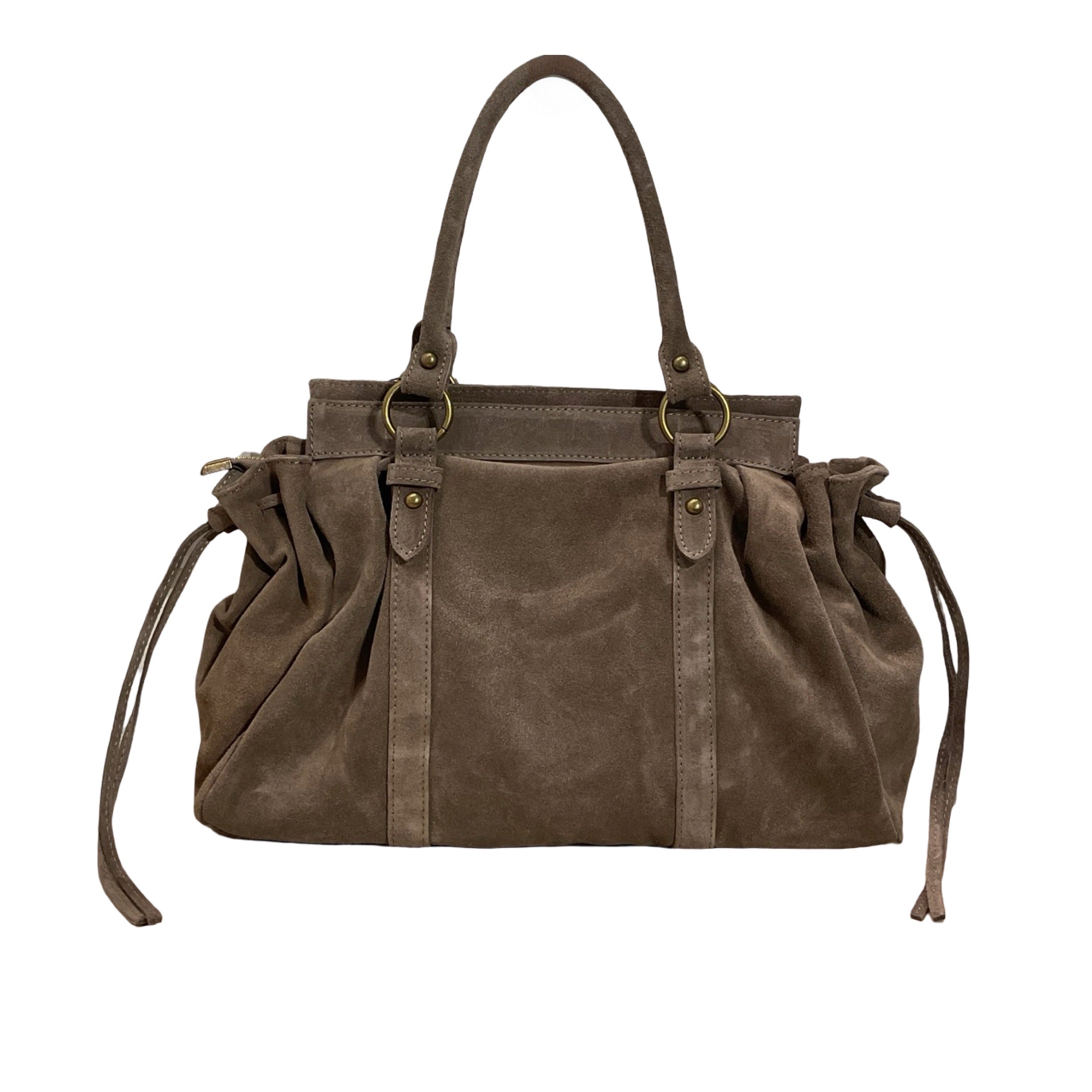 SAC A MAIN CUIR SUEDE GILIA 16 POUCES