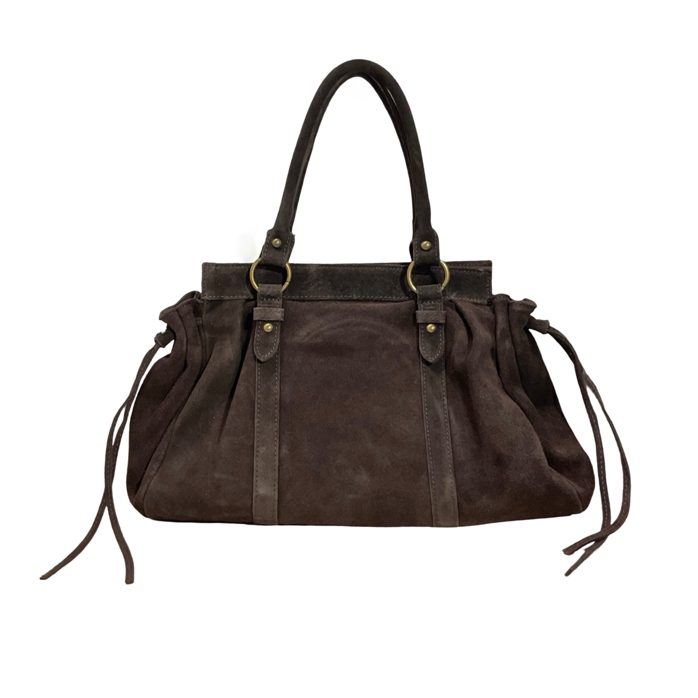 SAC A MAIN CUIR SUEDE GILIA 16 POUCES