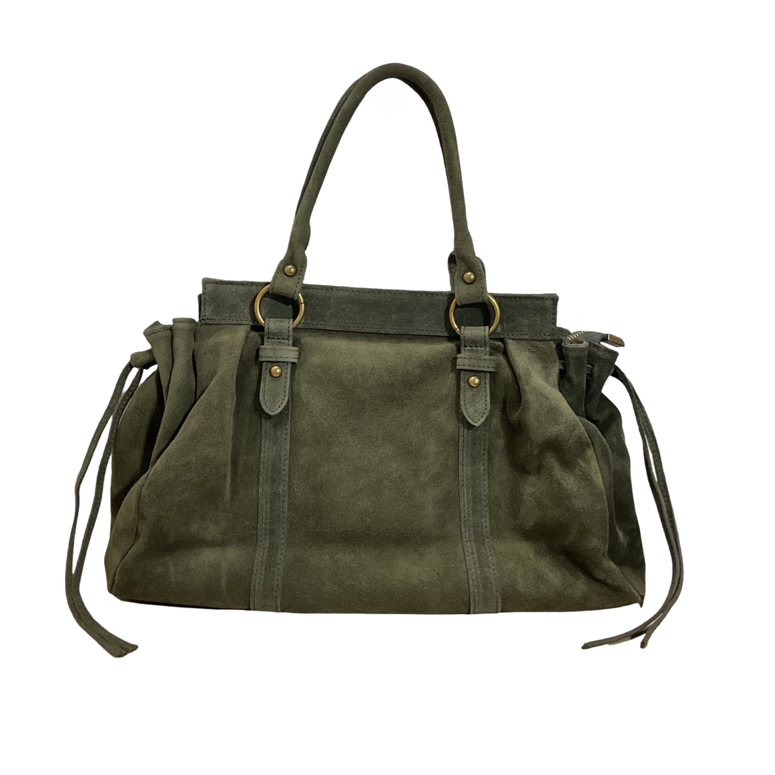 SAC A MAIN CUIR SUEDE GILIA 16 POUCES