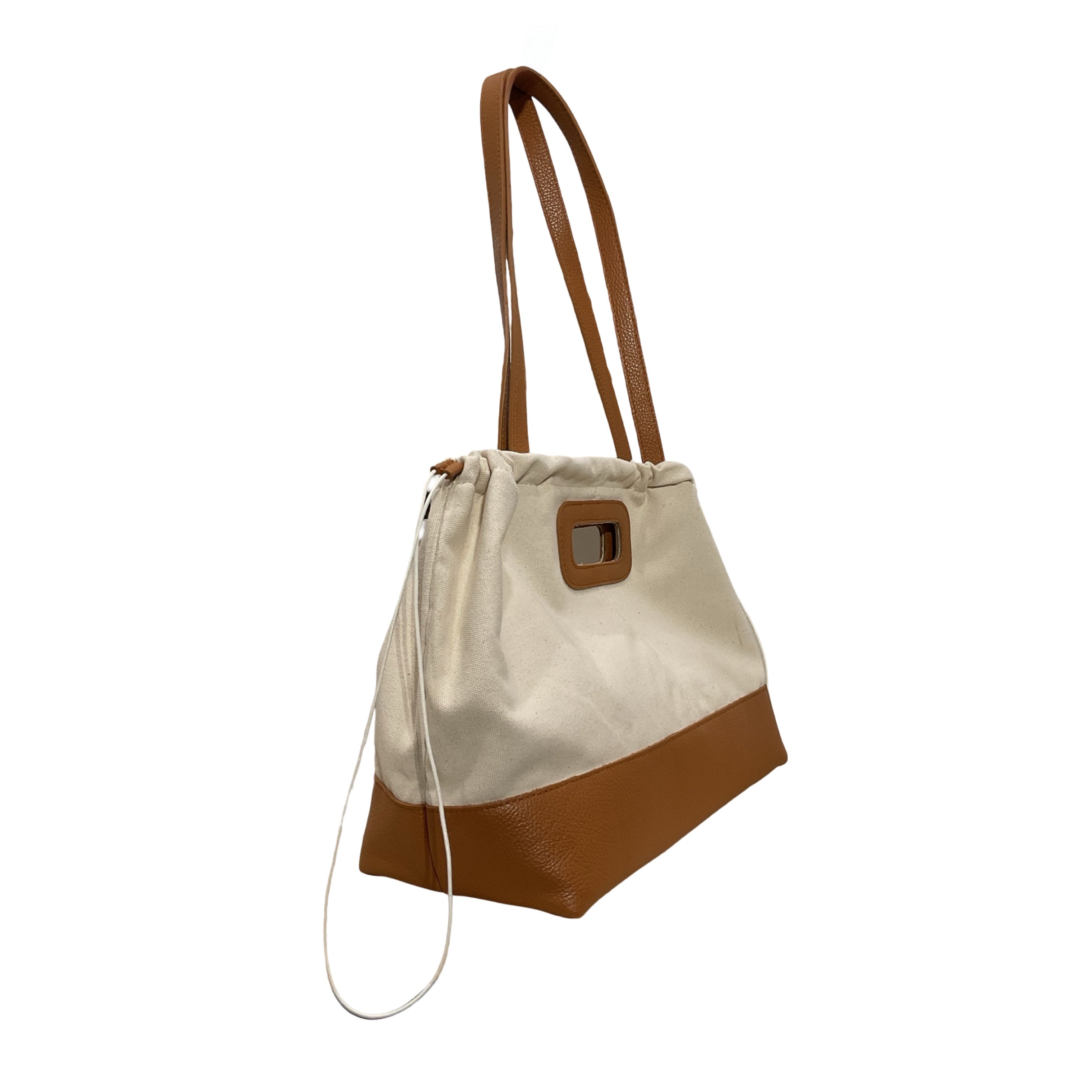 Sac Cabas Toile Garni Cuir Alma