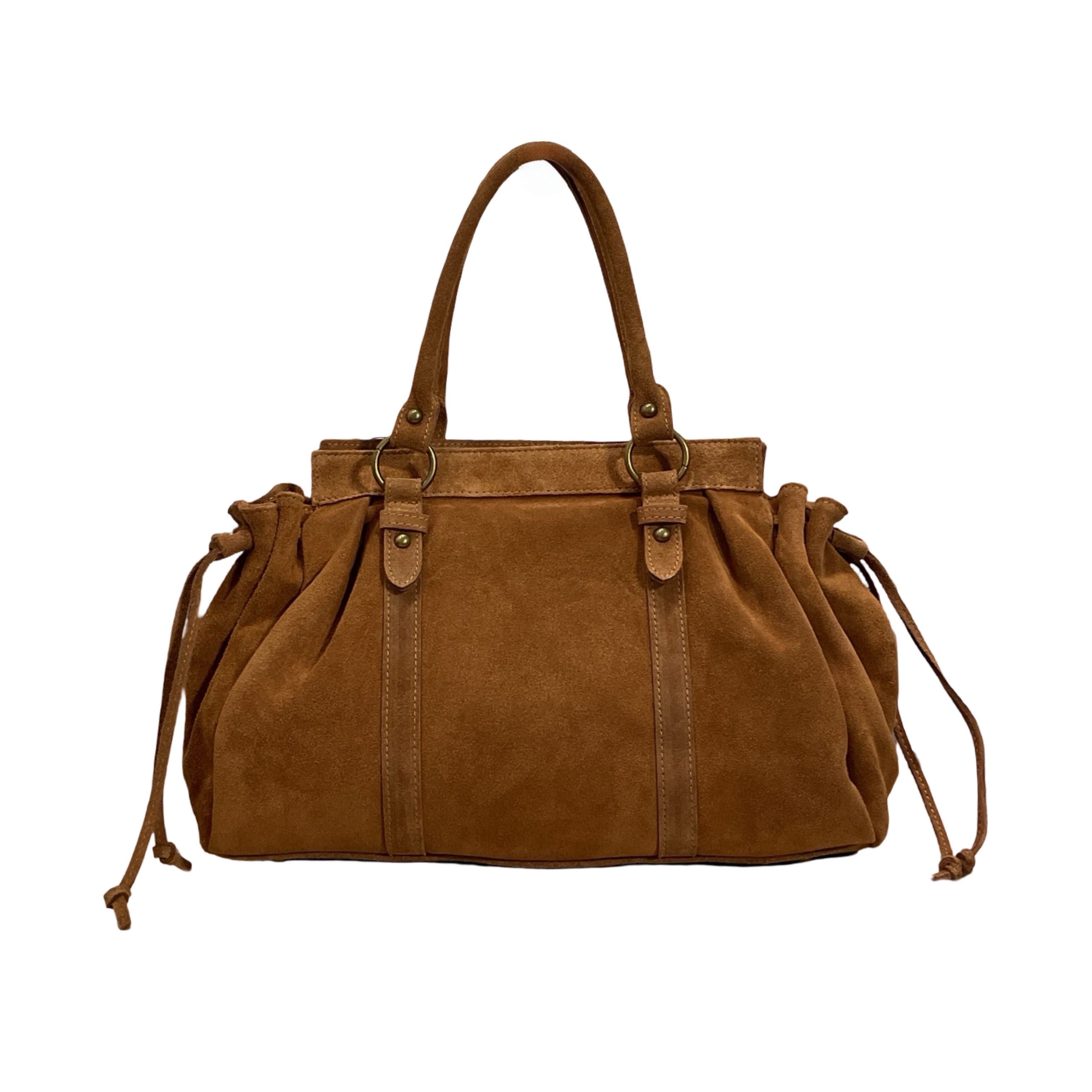 SAC A MAIN CUIR SUEDE GILIA 16 POUCES