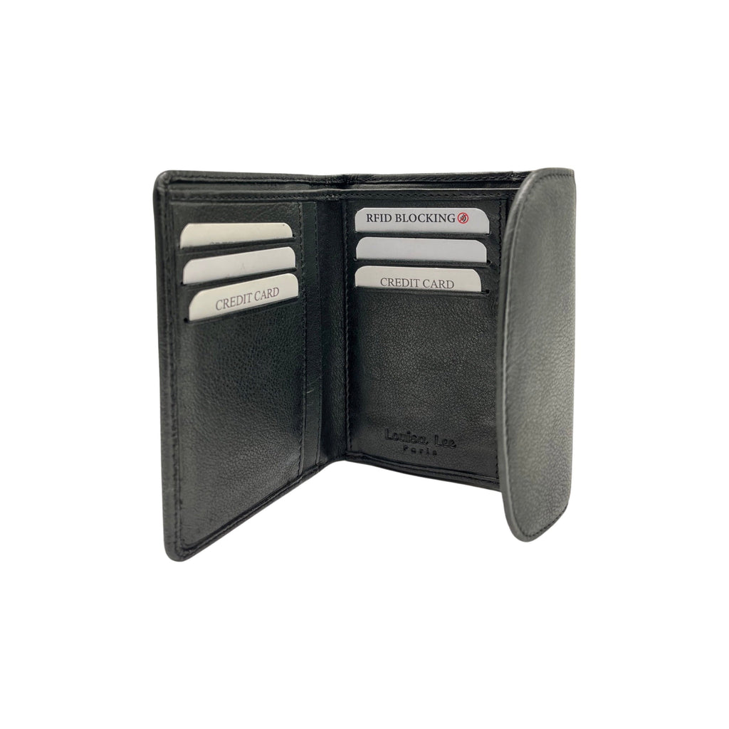 PORTE MONNAIE CUIR CIRE LINDA NOIR