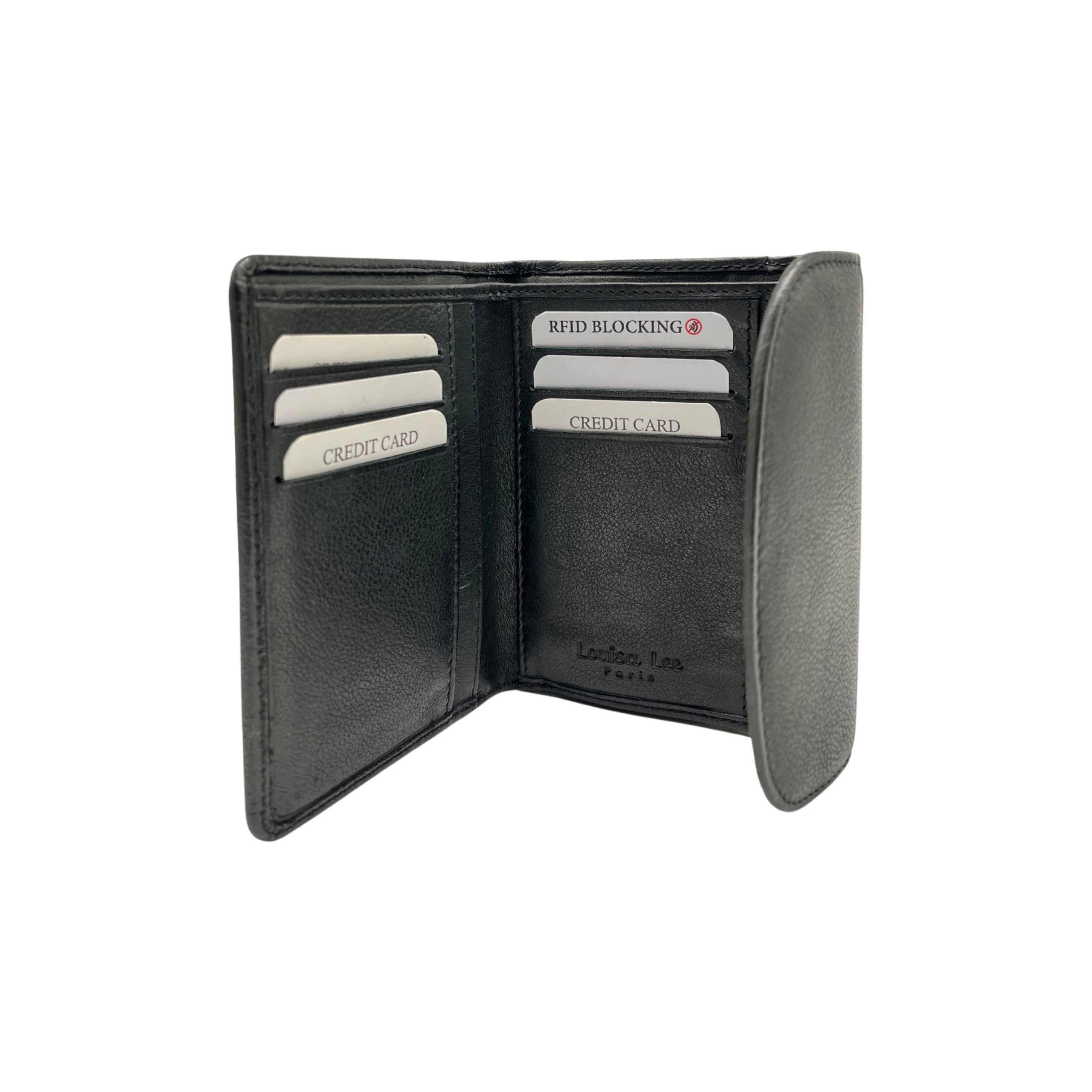 PORTE MONNAIE CUIR CIRE LINDA NOIR