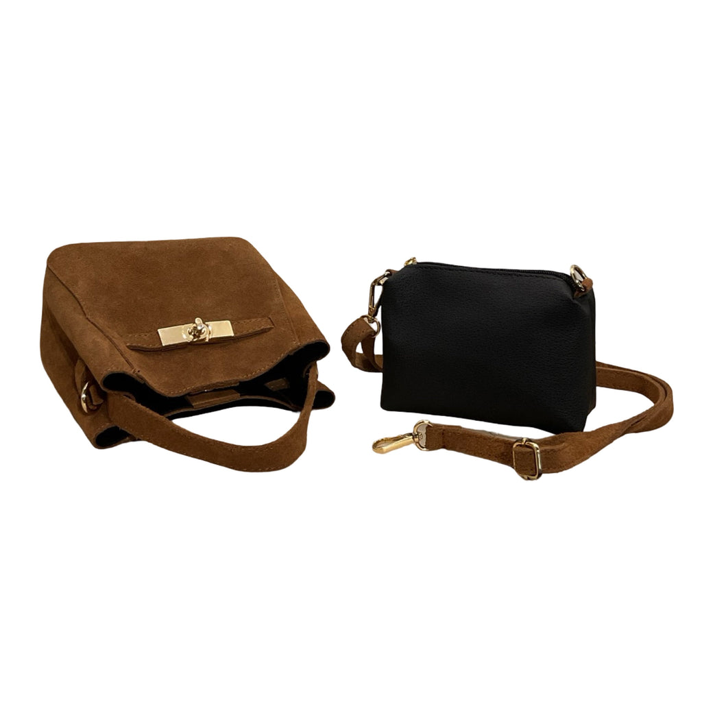 Sac Seau en Cuir Suède Mélodie
