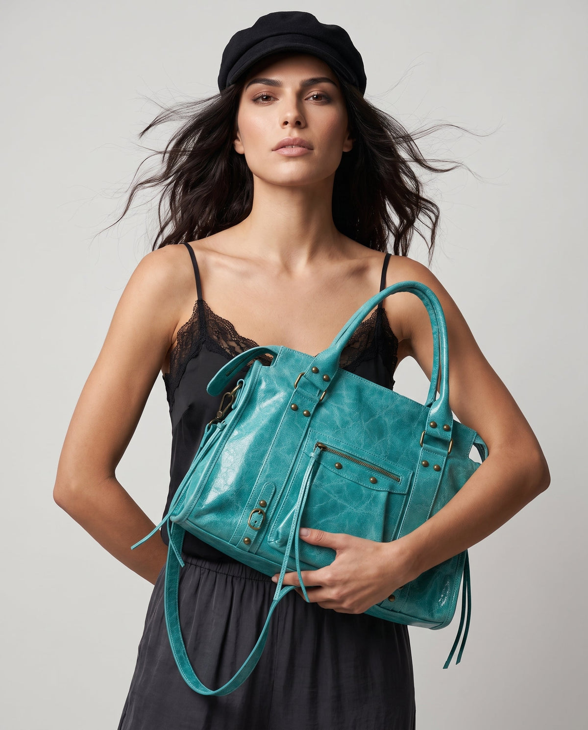 SAC CUIR GLOSS CAPUCINE L