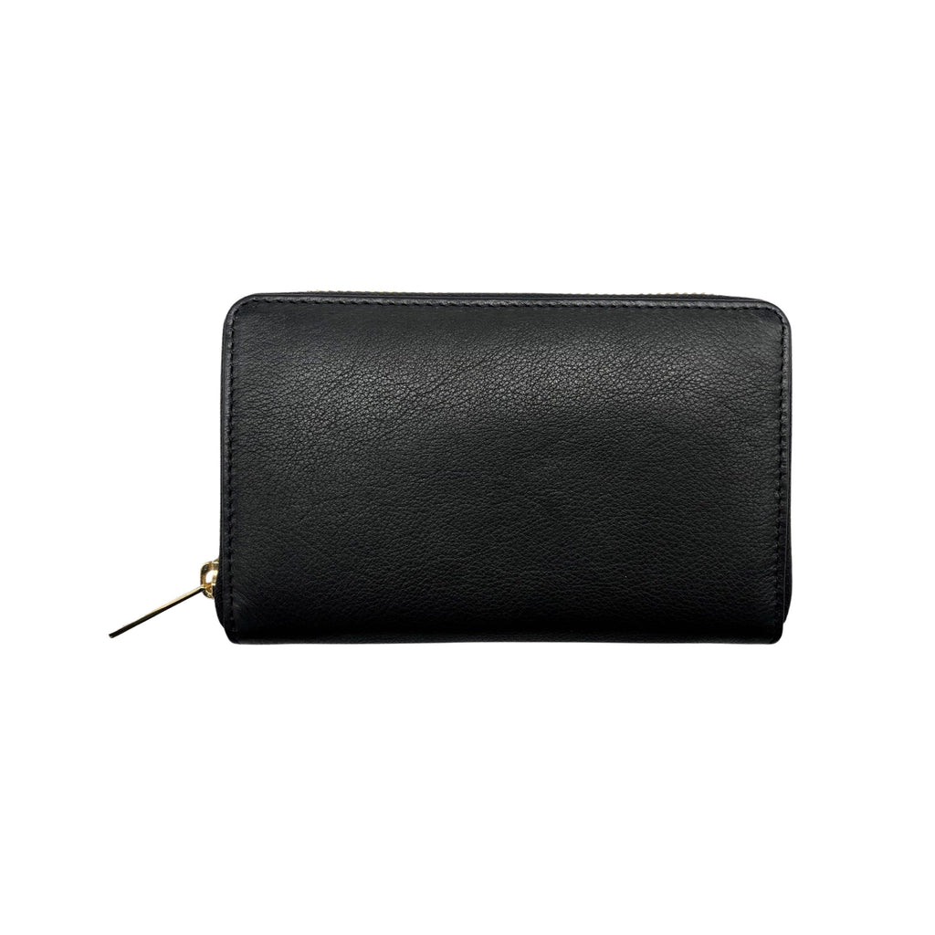 PORTE FEUILLE  CUIR CIRE LUCIA NOIR