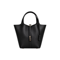 Sac à main seau en cuir lisse Panier