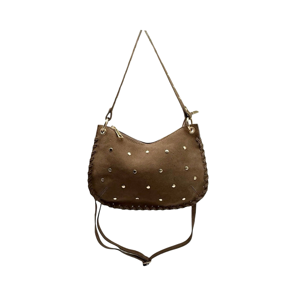 SAC CLOUTE CUIR SUEDE LEONIE