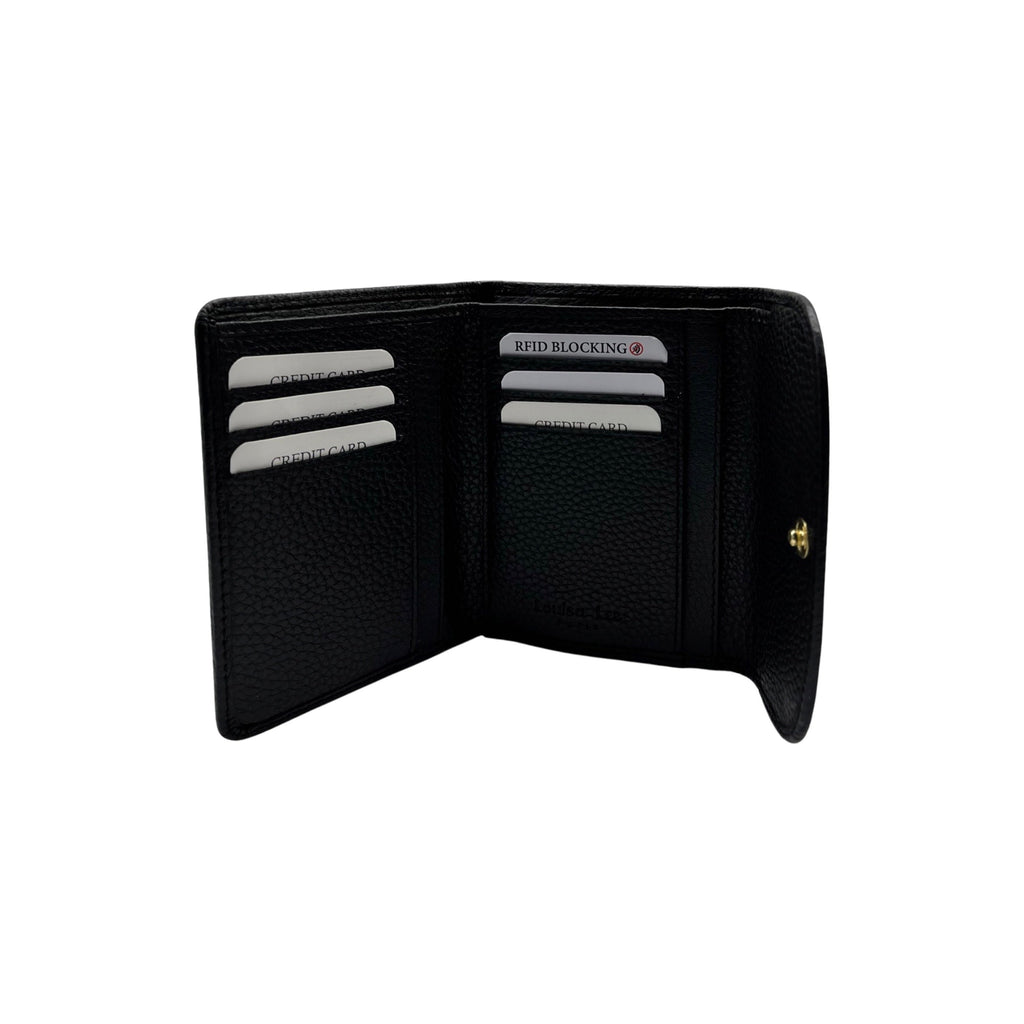 PORTE MONNAIE CUIR GRAINE LINDA NOIR