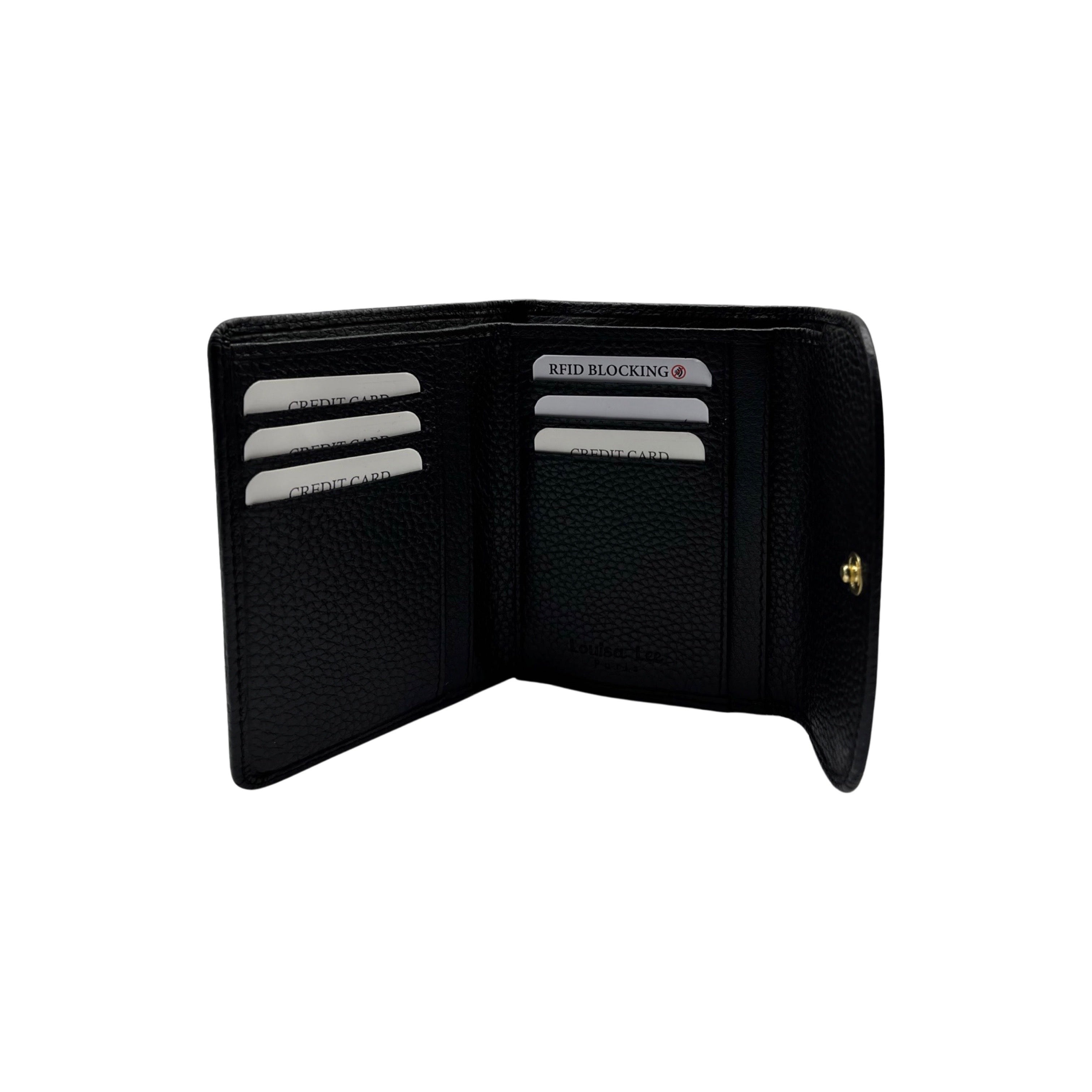 PORTE MONNAIE CUIR GRAINE LINDA NOIR