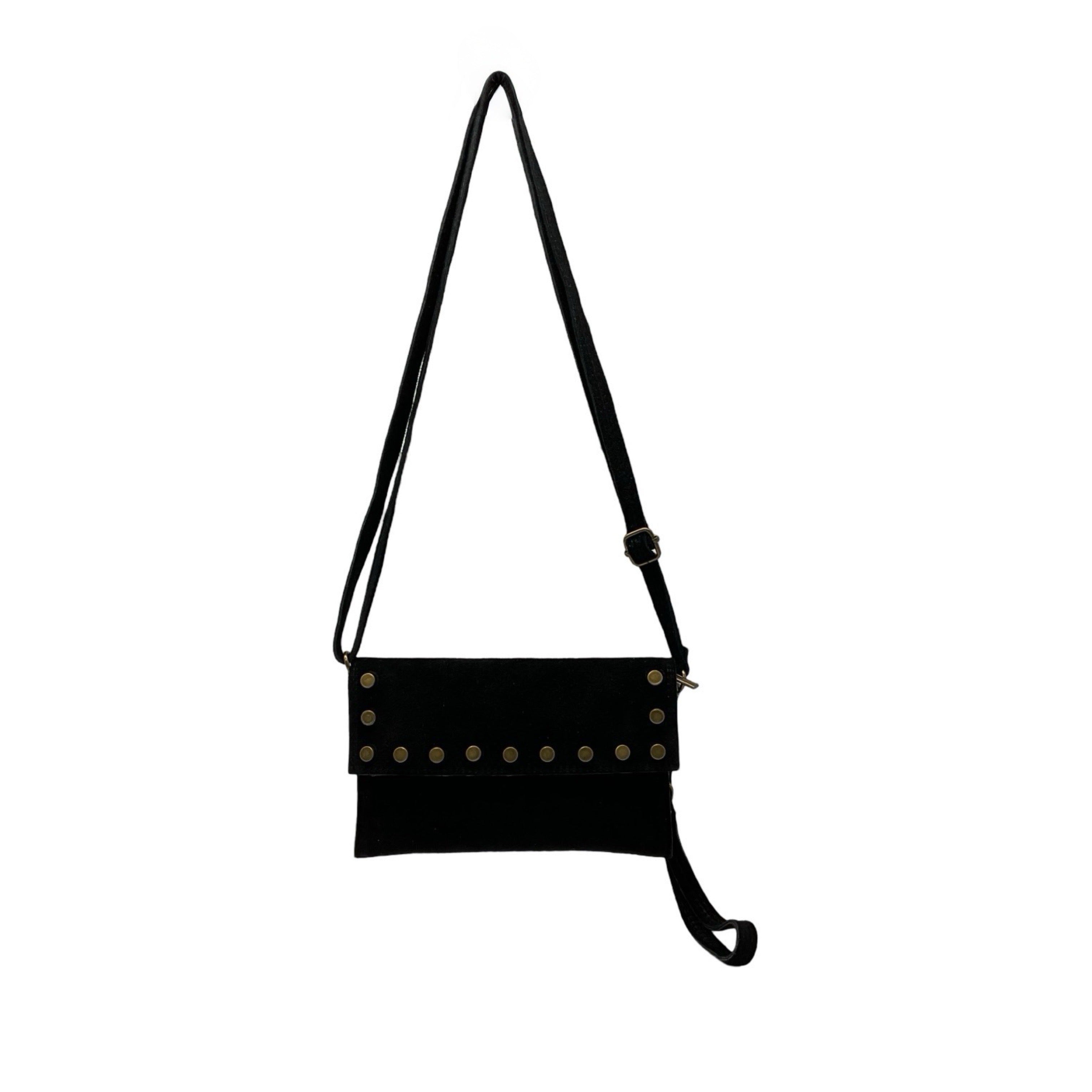 POCHETTE CLOUTE CUIR SUEDE