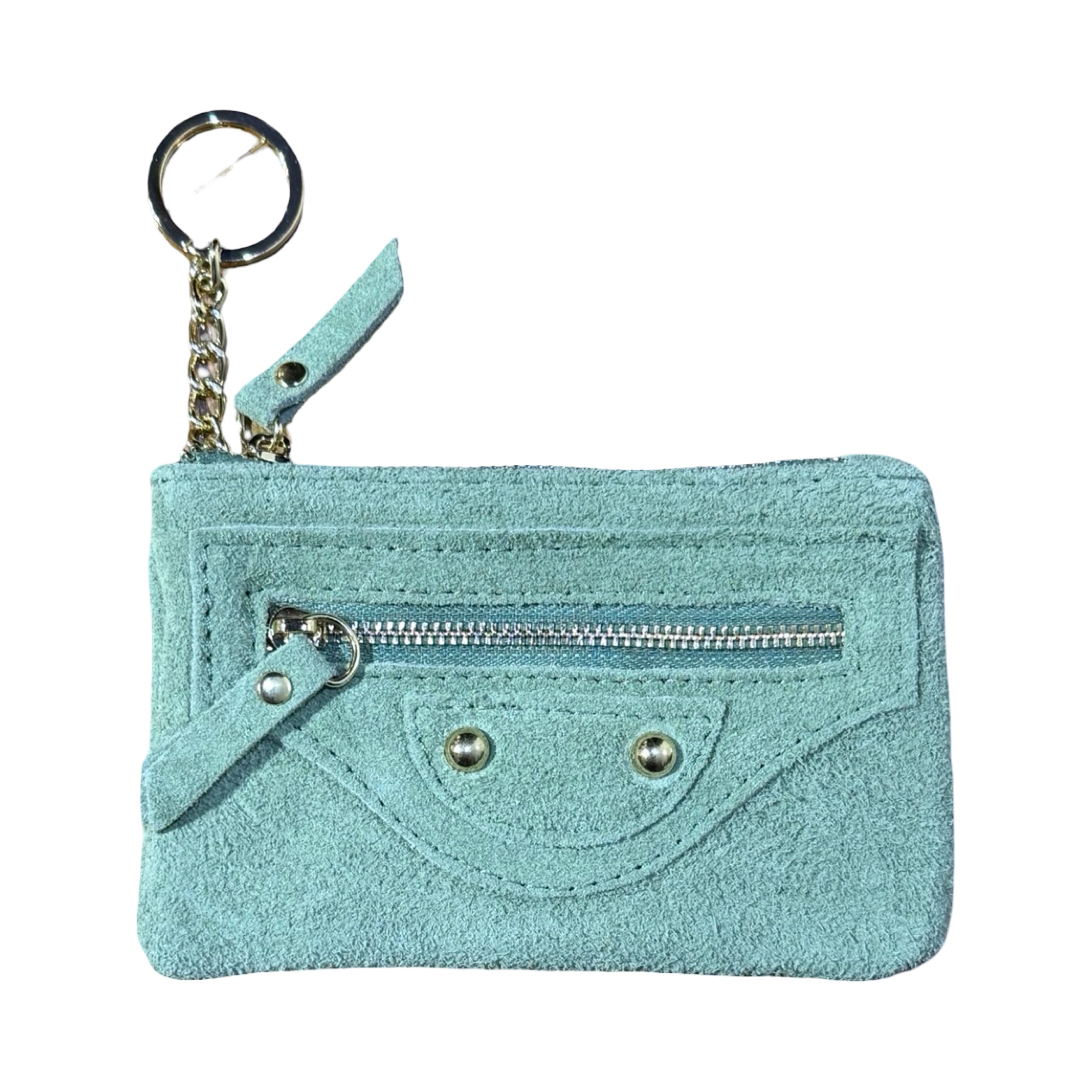 PORTE CLE MONNAIE CUIR  CLOUTE