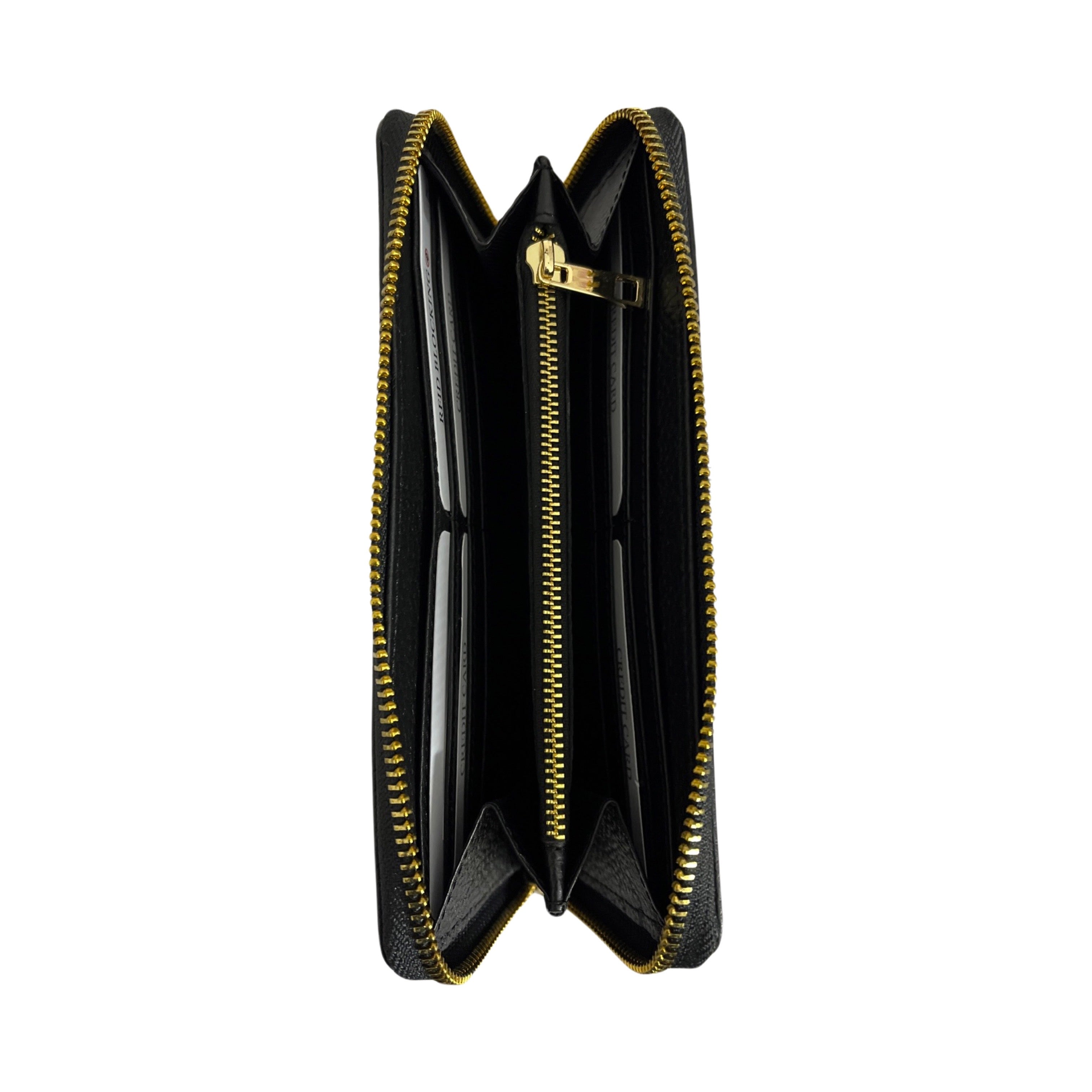 GRAND PORTE FEUILLE CUIR CIRE LUCIANA NOIR