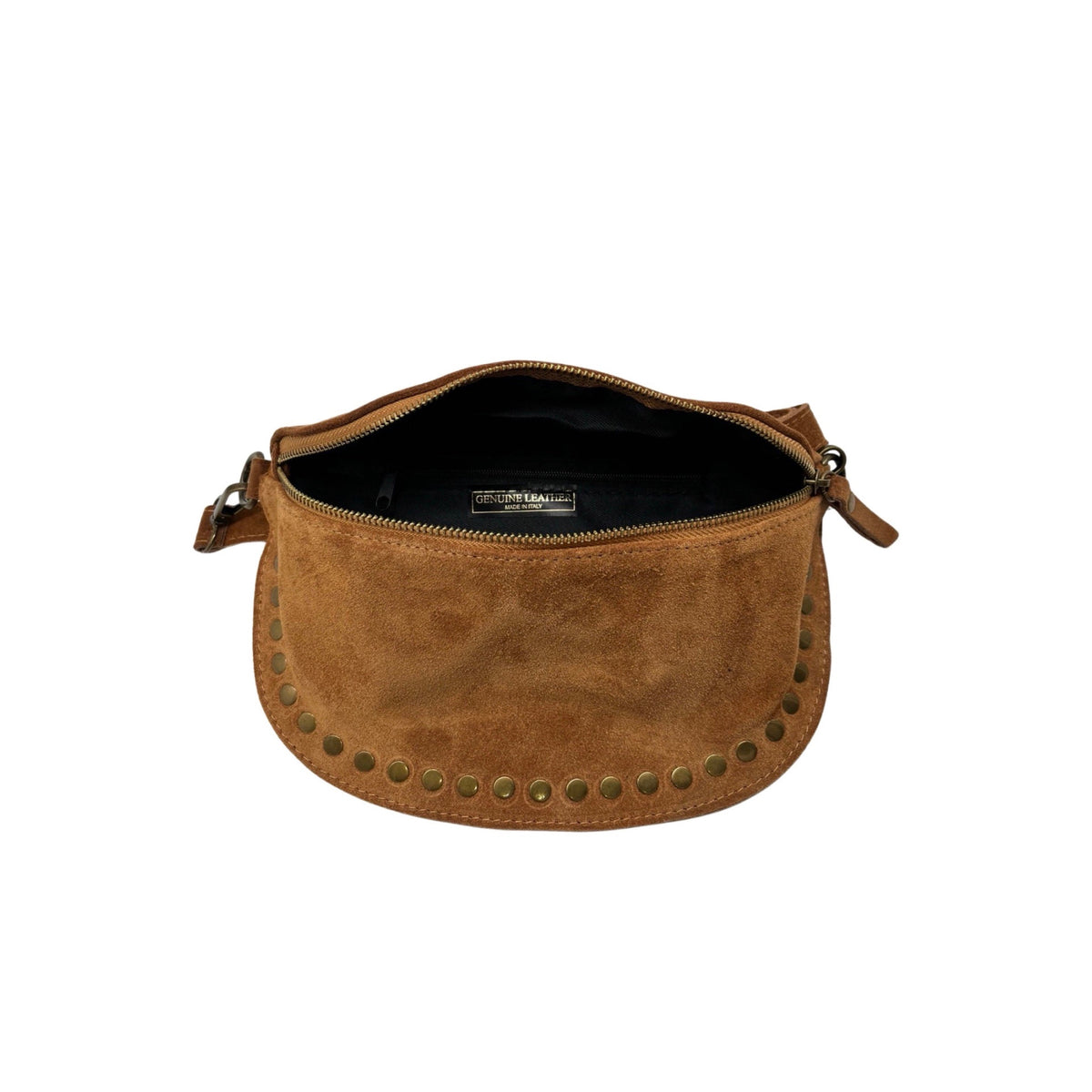 Sac Banane en Cuir Suède Clouté 26cm