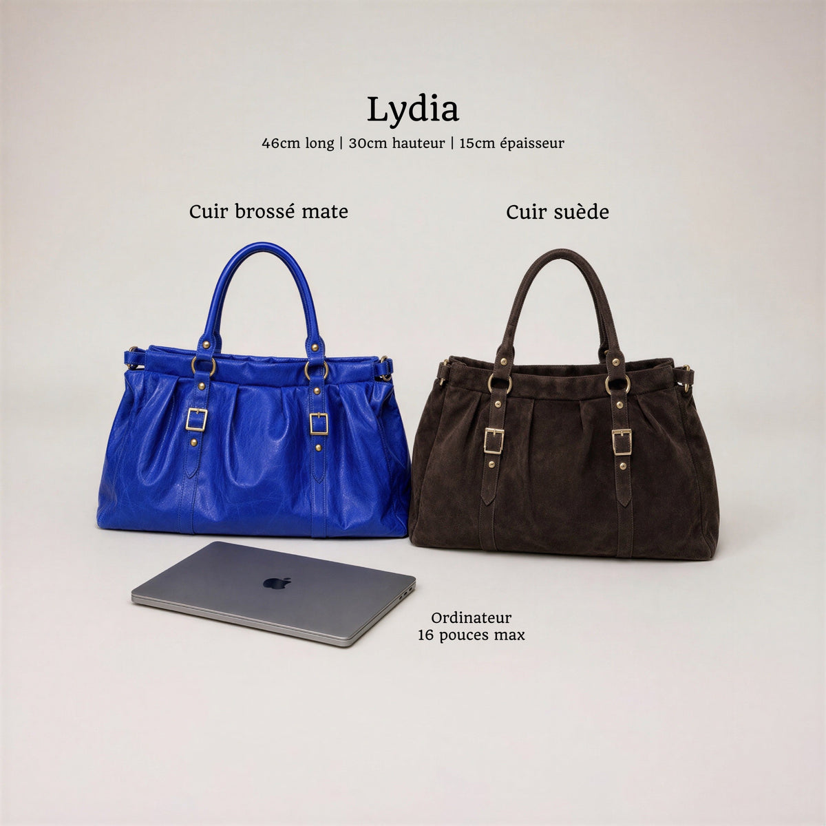 Sac à main en cuir brossé Lydia