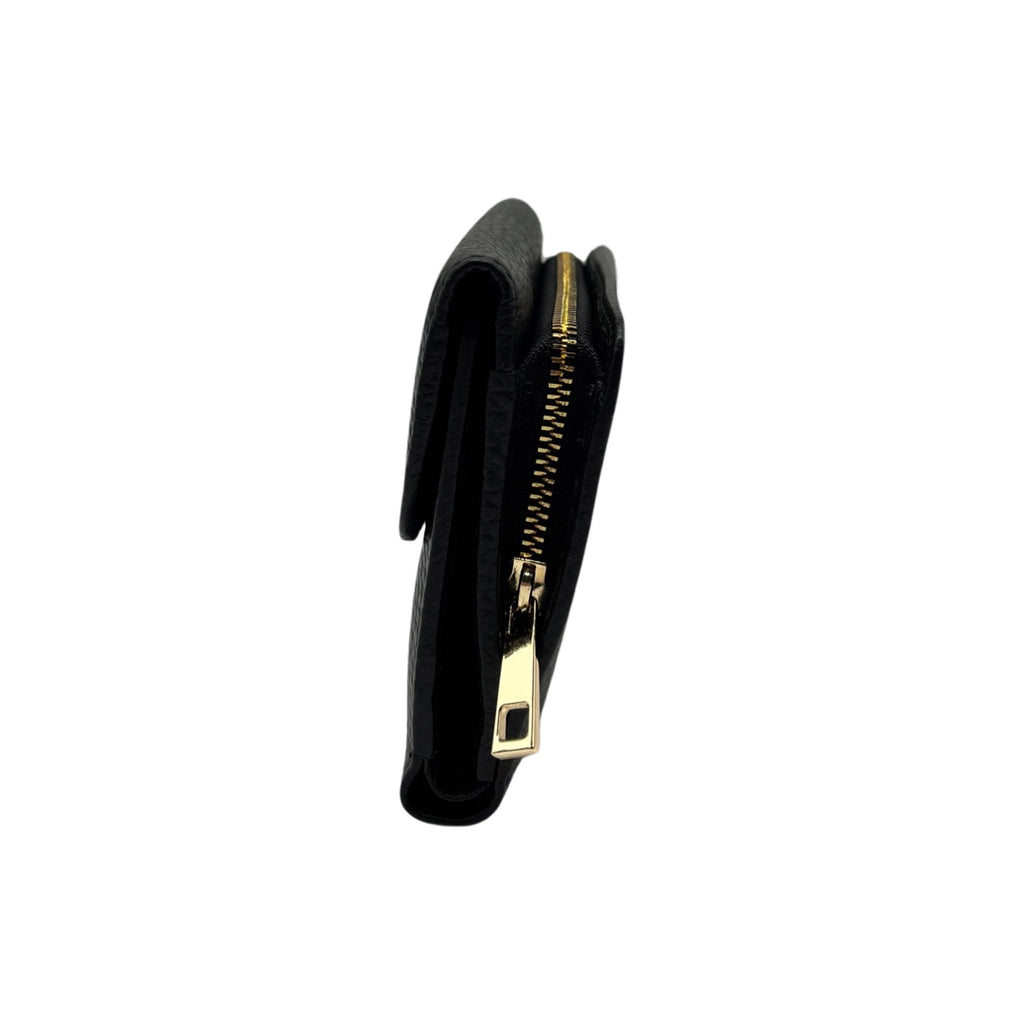 PORTE MONNAIE CUIR GRAINE LINDA NOIR