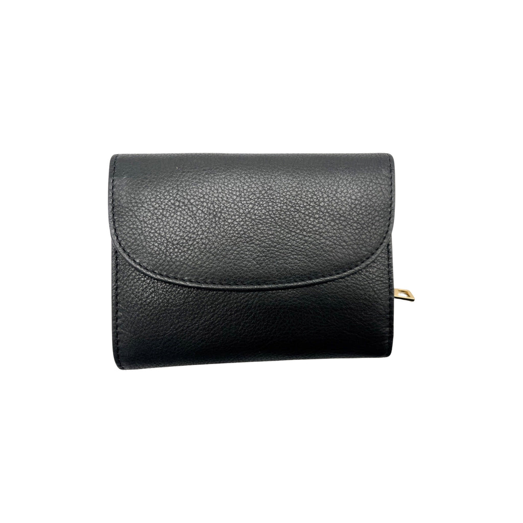 PORTE MONNAIE CUIR CIRE LINDA NOIR