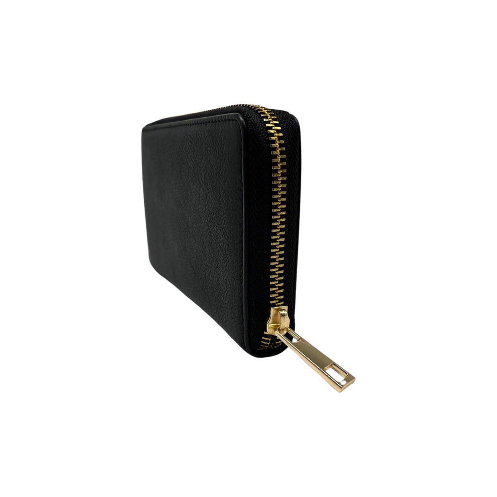 PORTE FEUILLE  CUIR CIRE LUCIA NOIR