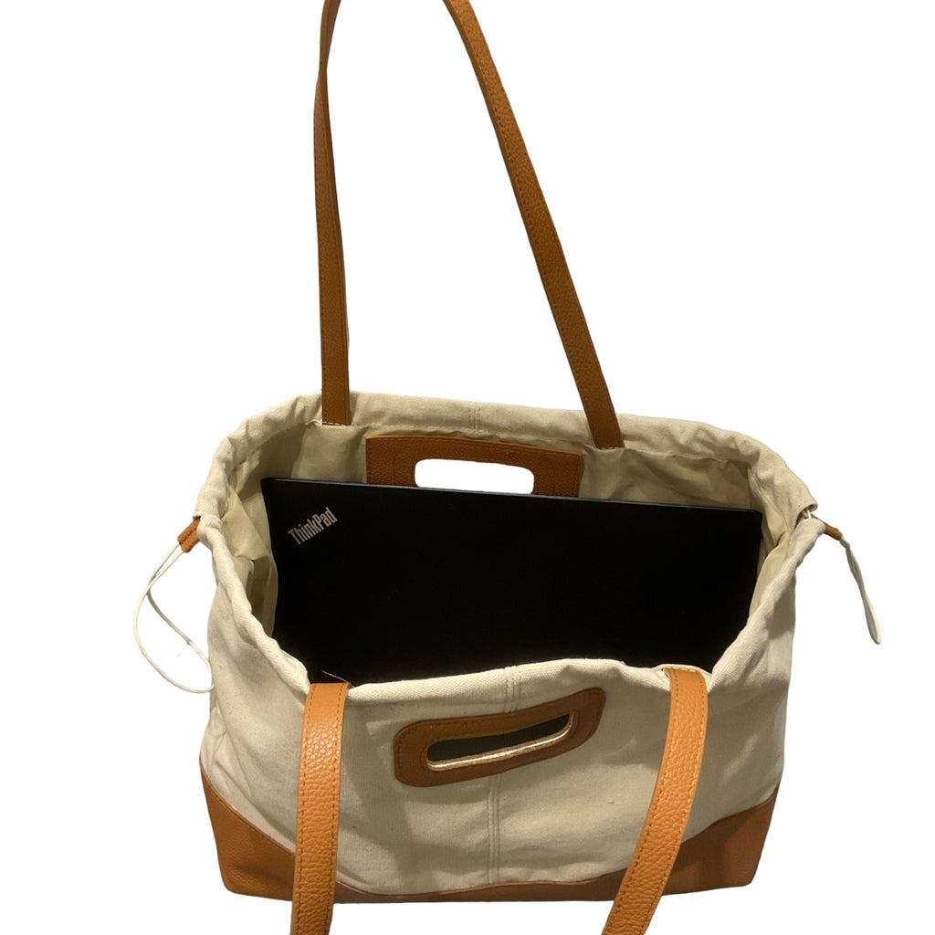 Sac Cabas Toile Garni Cuir Alma
