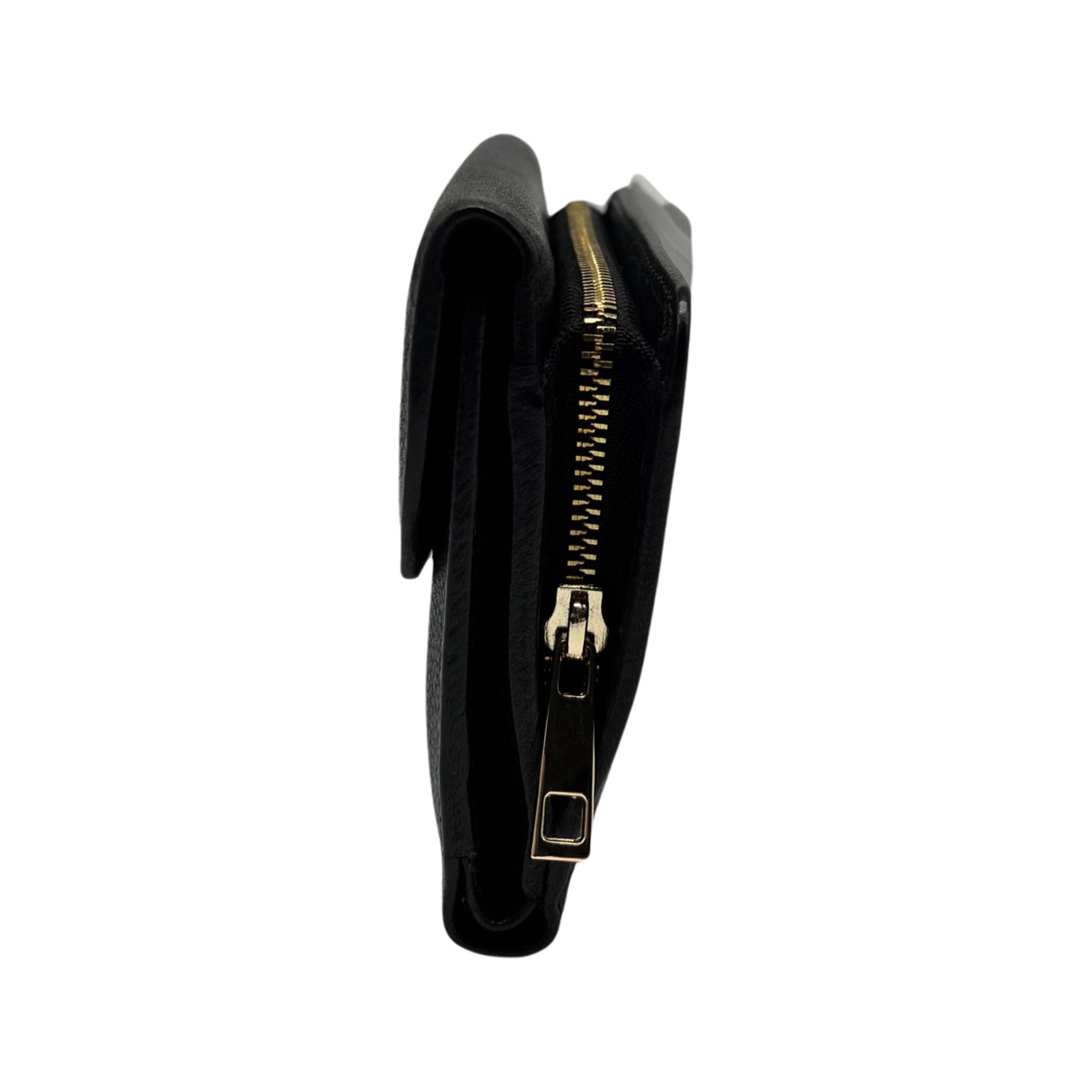 PORTE MONNAIE CUIR CIRE LINDA NOIR