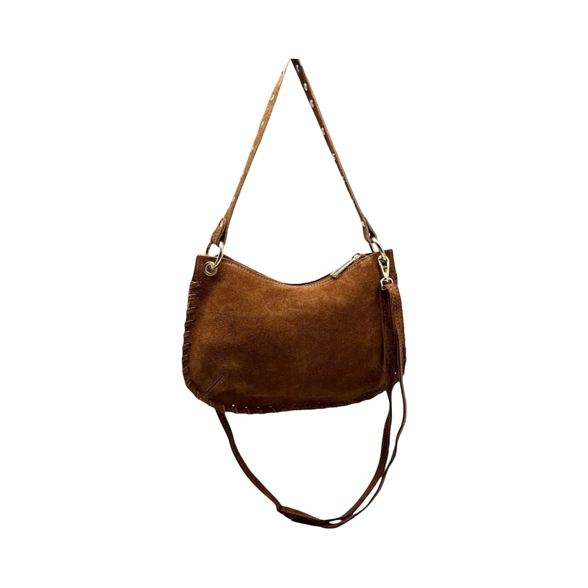 SAC CLOUTE CUIR SUEDE LEONIE