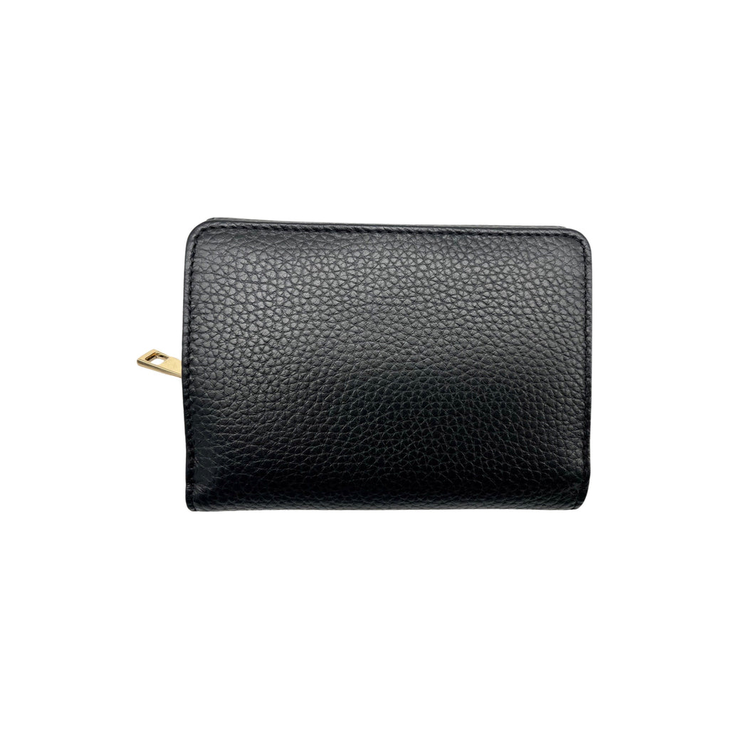 PORTE MONNAIE CUIR GRAINE LINDA NOIR
