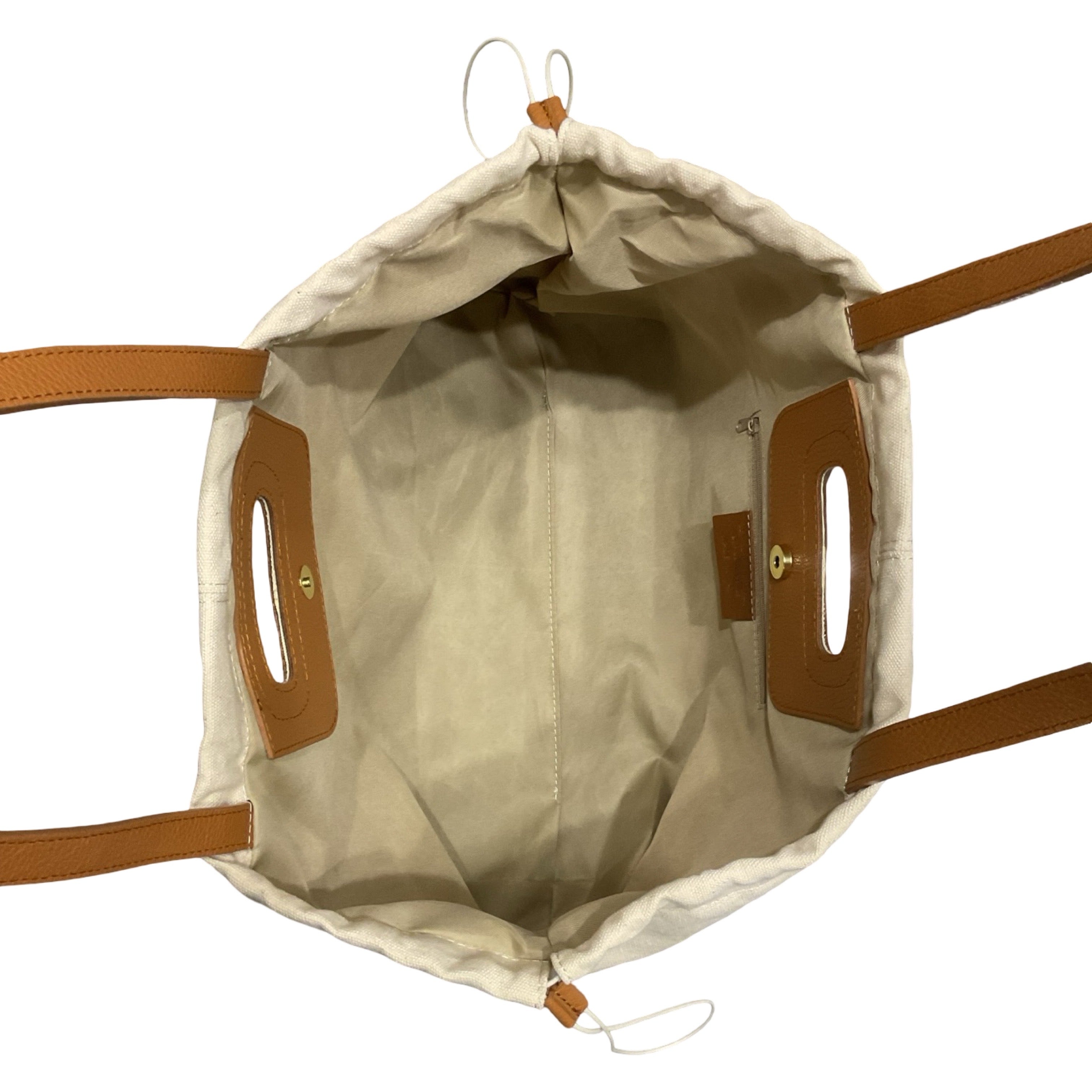 Sac Cabas Toile Garni Cuir Alma