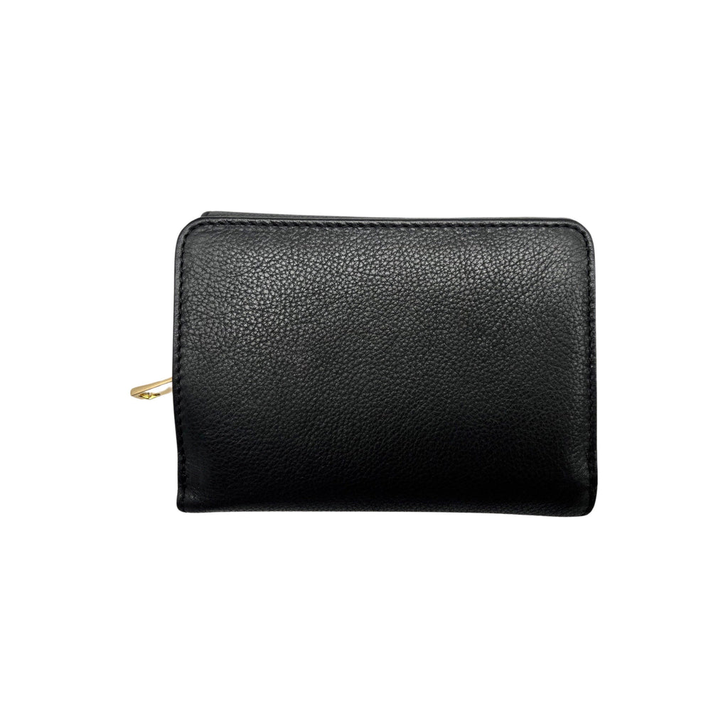 PORTE MONNAIE CUIR CIRE LINDA NOIR