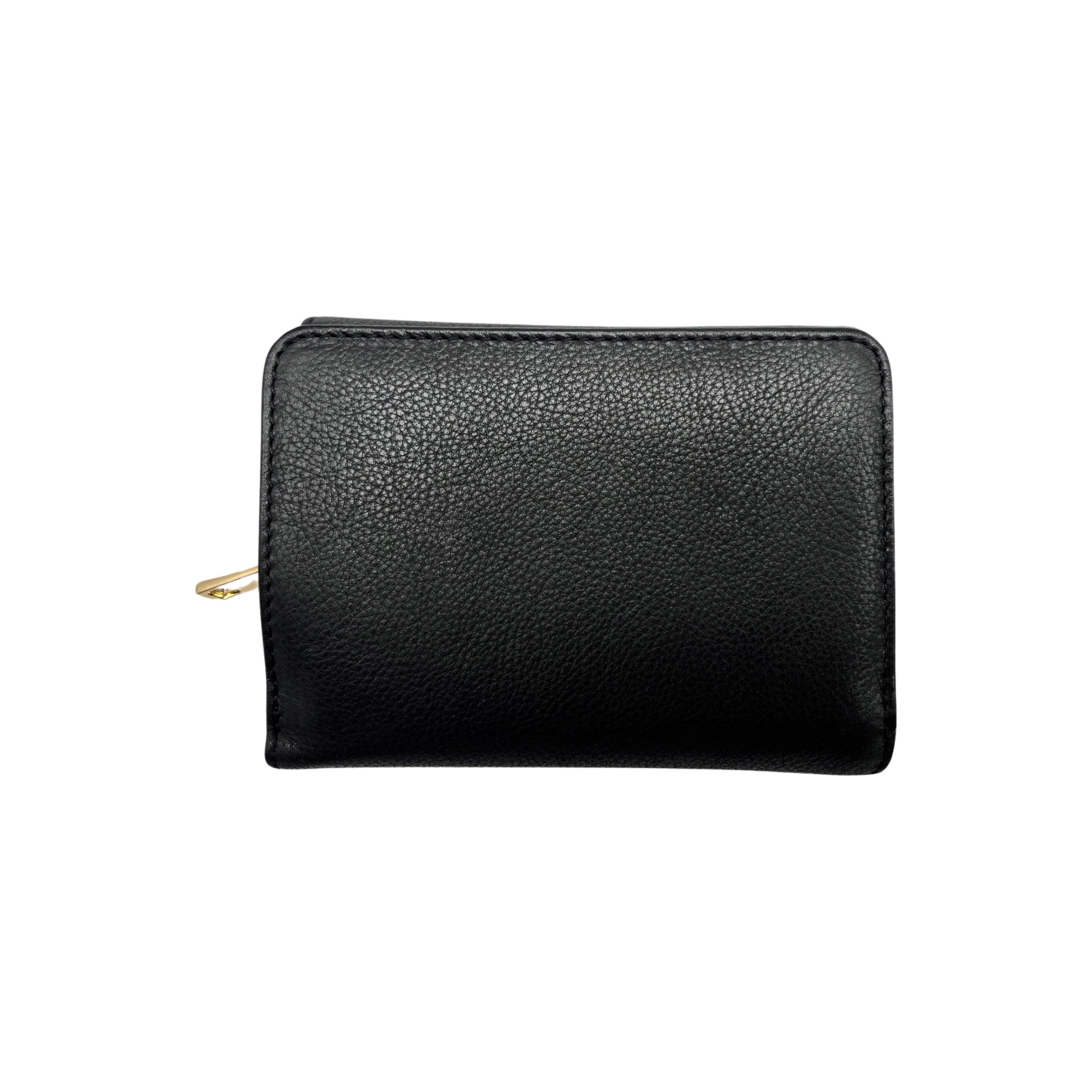 PORTE MONNAIE CUIR CIRE LINDA NOIR