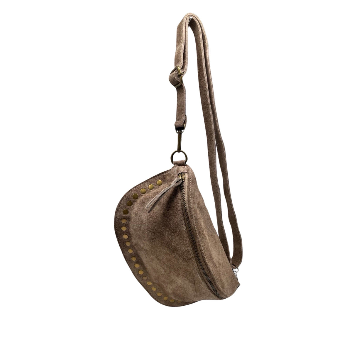Sac Banane en Cuir Suède Clouté 26cm