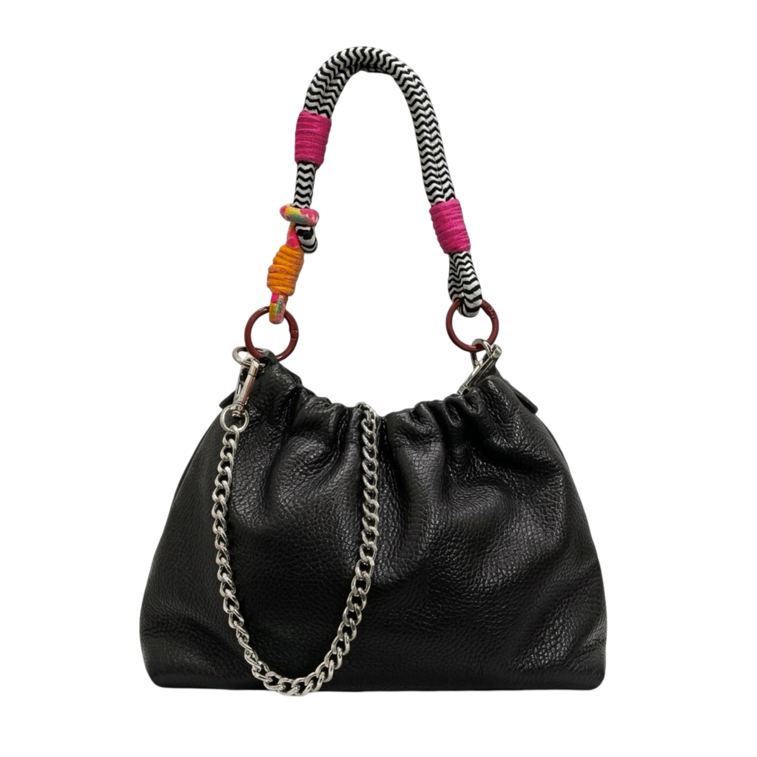 Sac cuir grainé cordon Plissa S