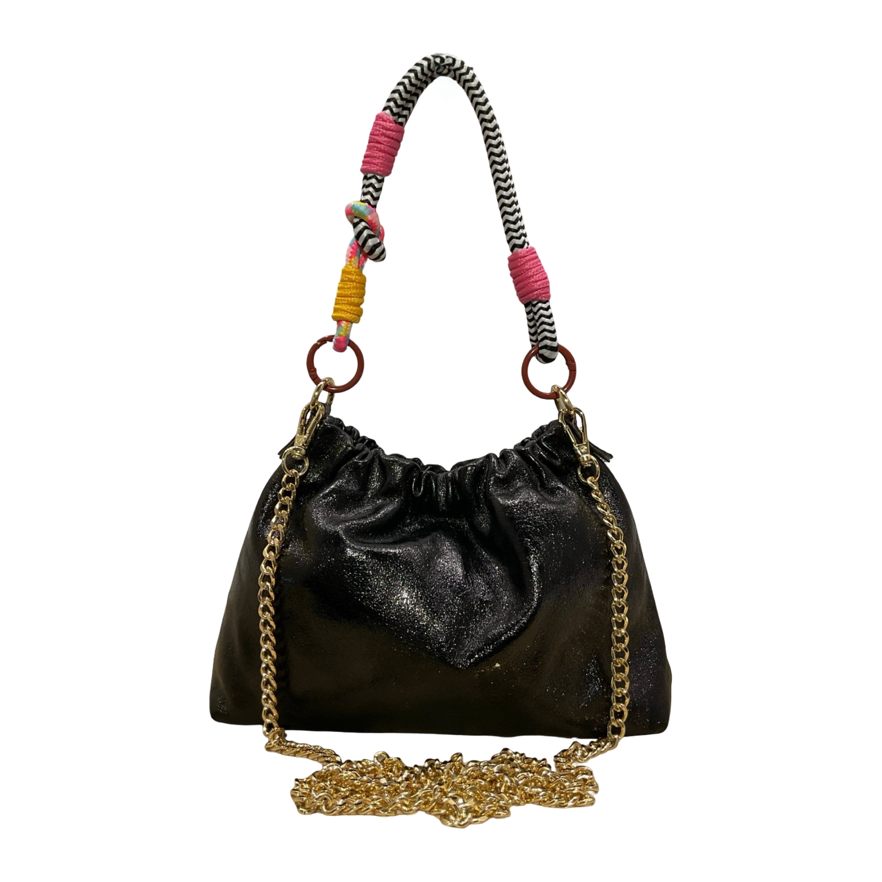 Sac cuir irisé cordon Plissa S