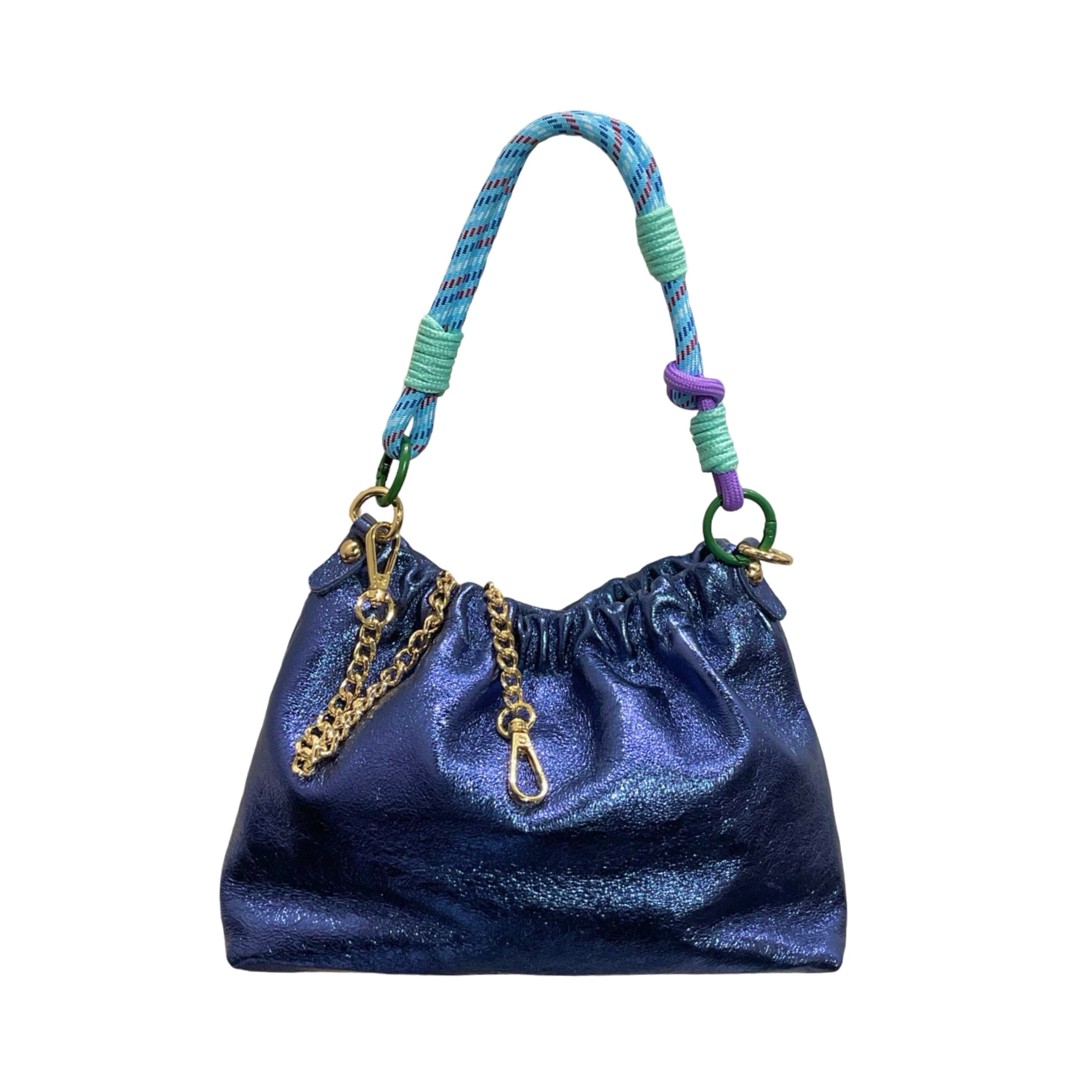 Sac cuir irisé cordon Plissa S