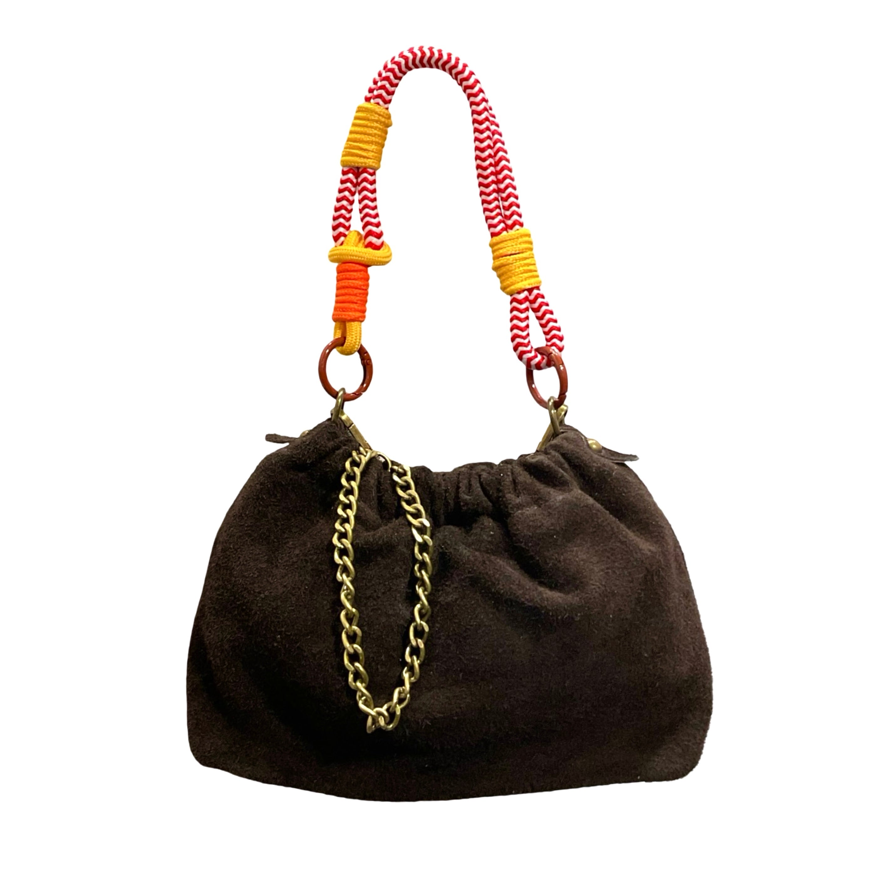 Sac cuir suéde cordon Plissa S