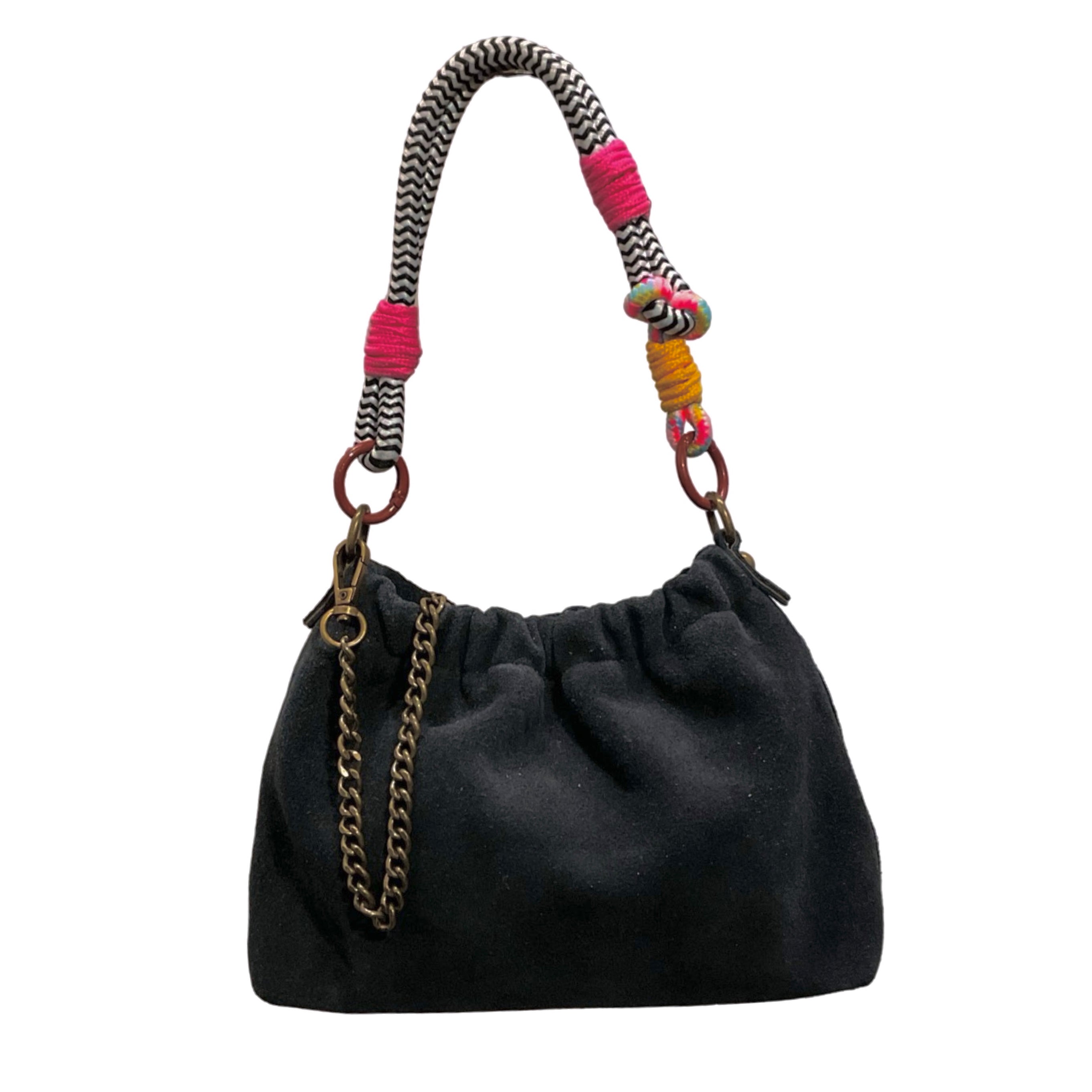 Sac cuir suéde cordon Plissa S