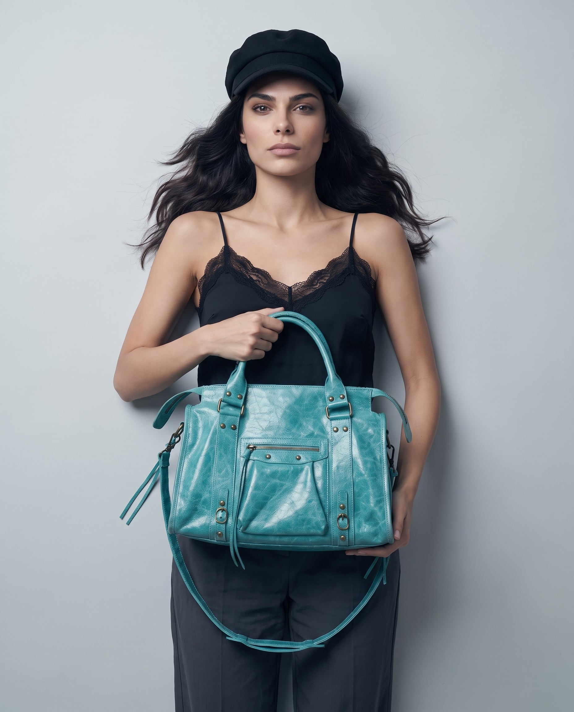 SAC CUIR GLOSS CAPUCINE L