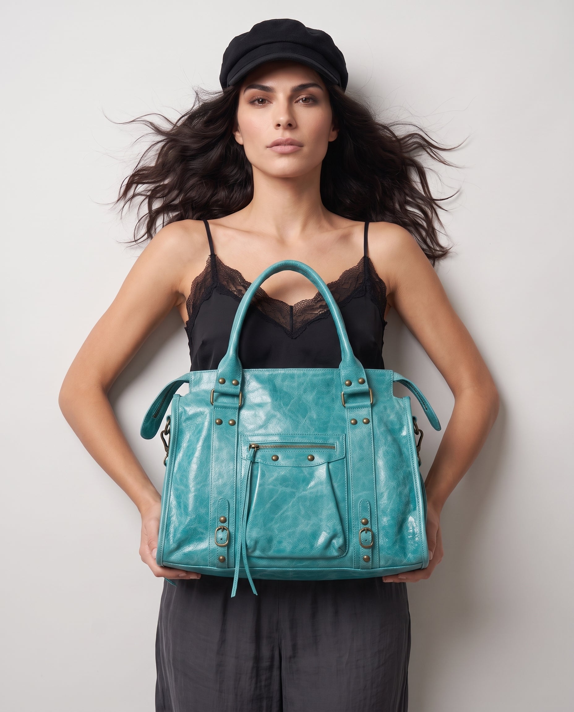 SAC CUIR GLOSS CAPUCINE L