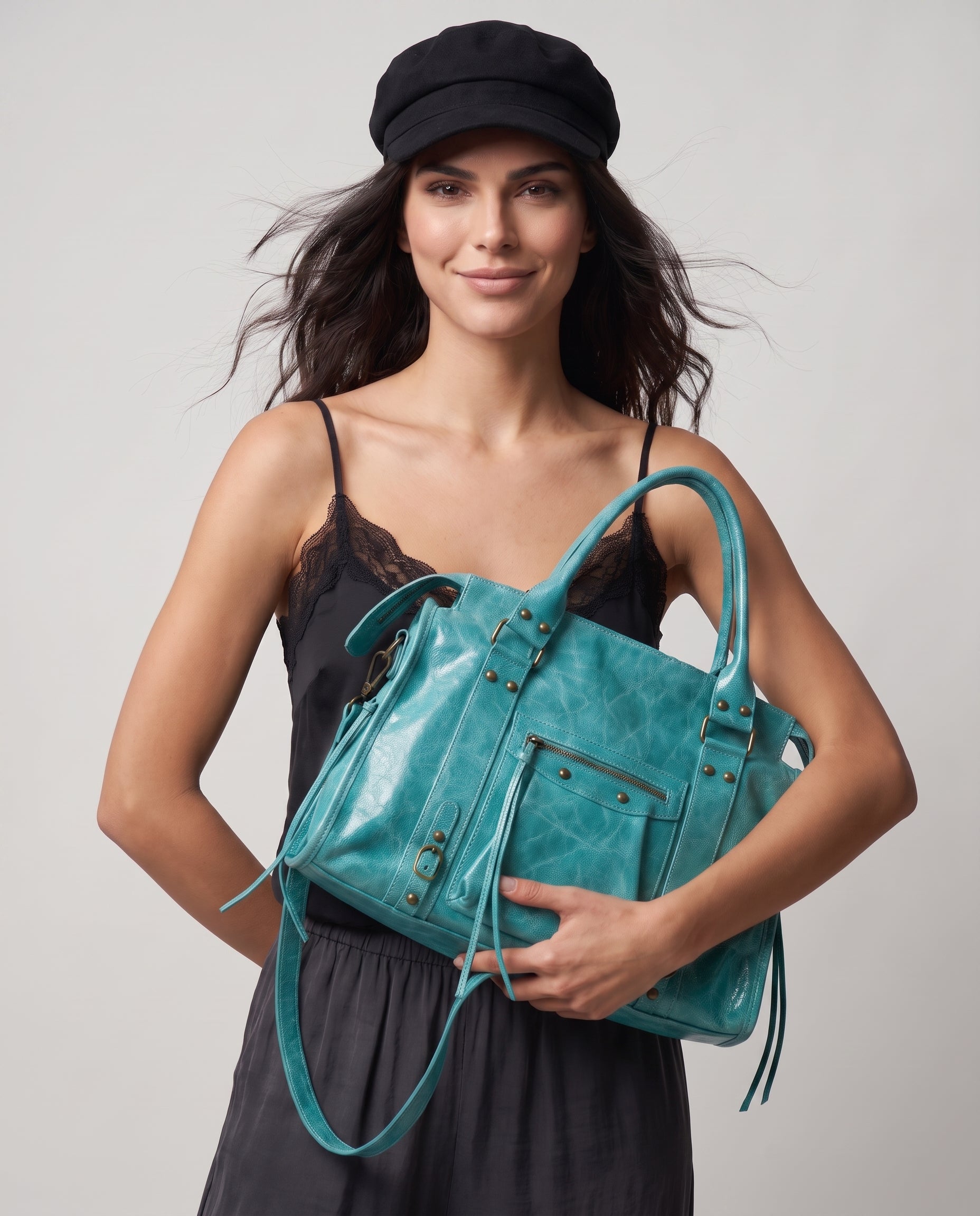 SAC CUIR GLOSS CAPUCINE L