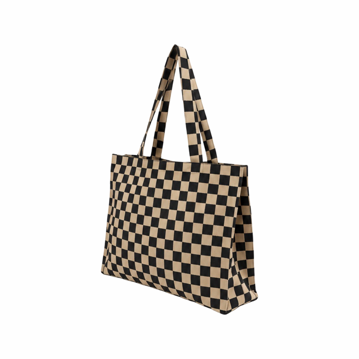 Sac cabas tricot damier