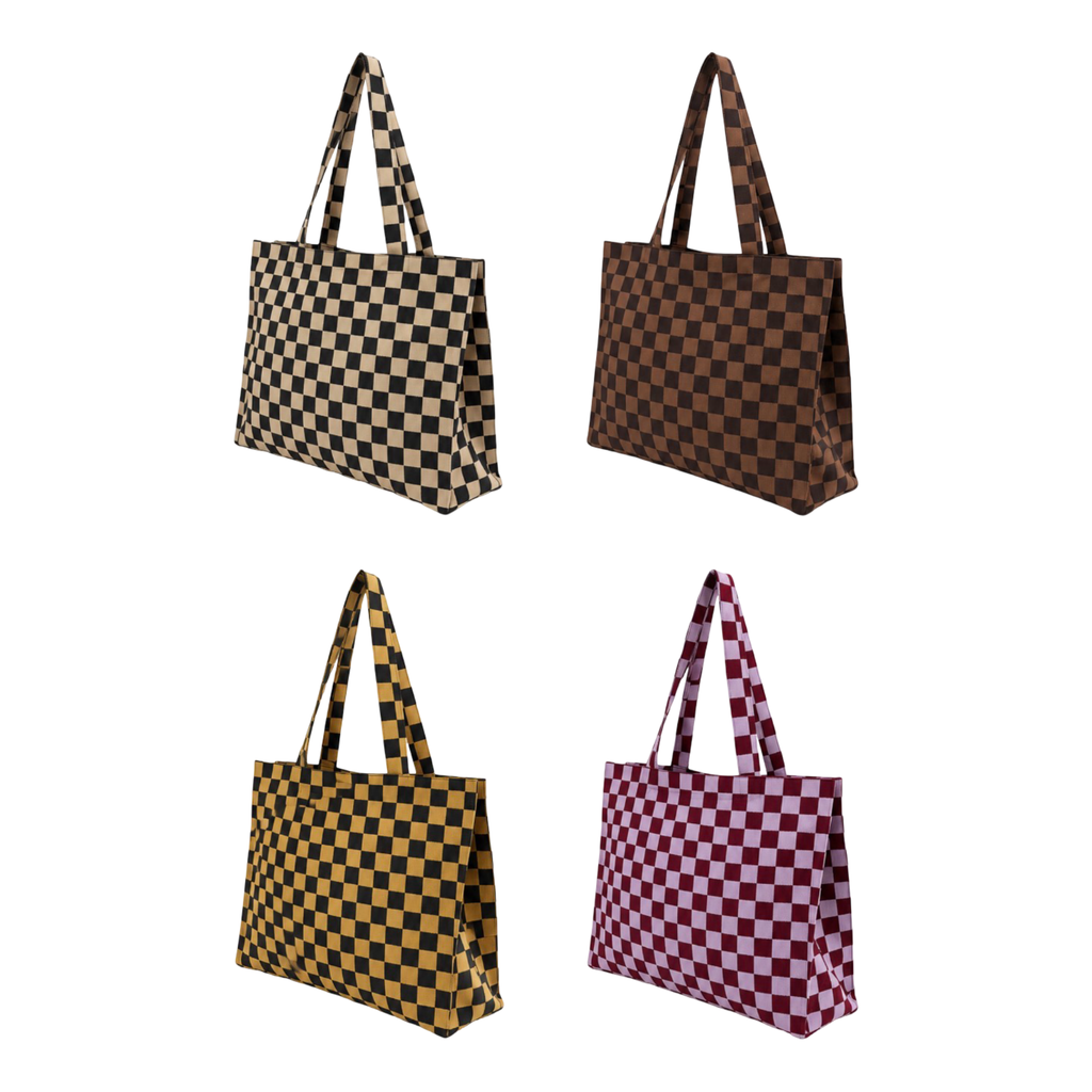 Sac cabas tricot damier