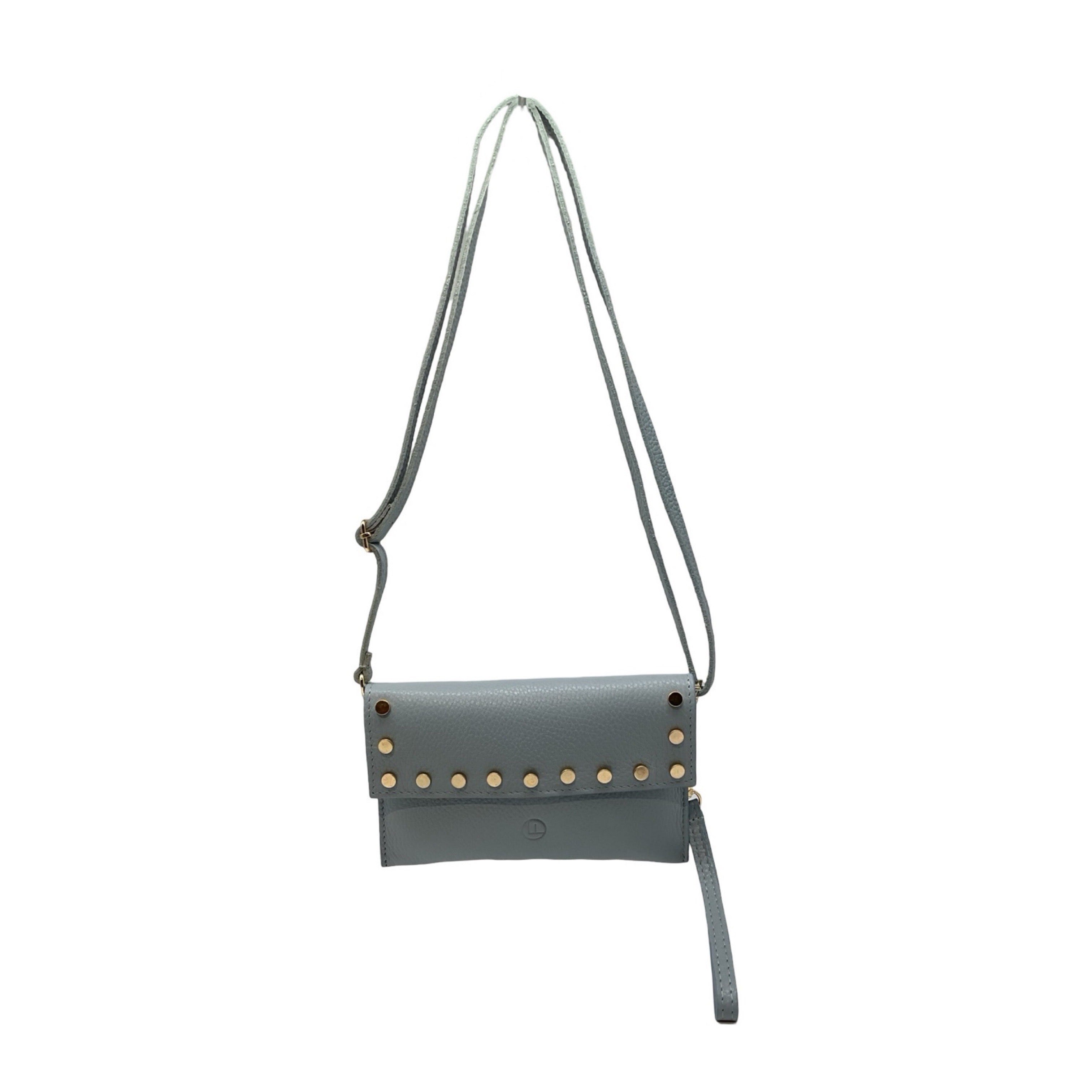 POCHETTE CLOUTE CUIR GRAINE