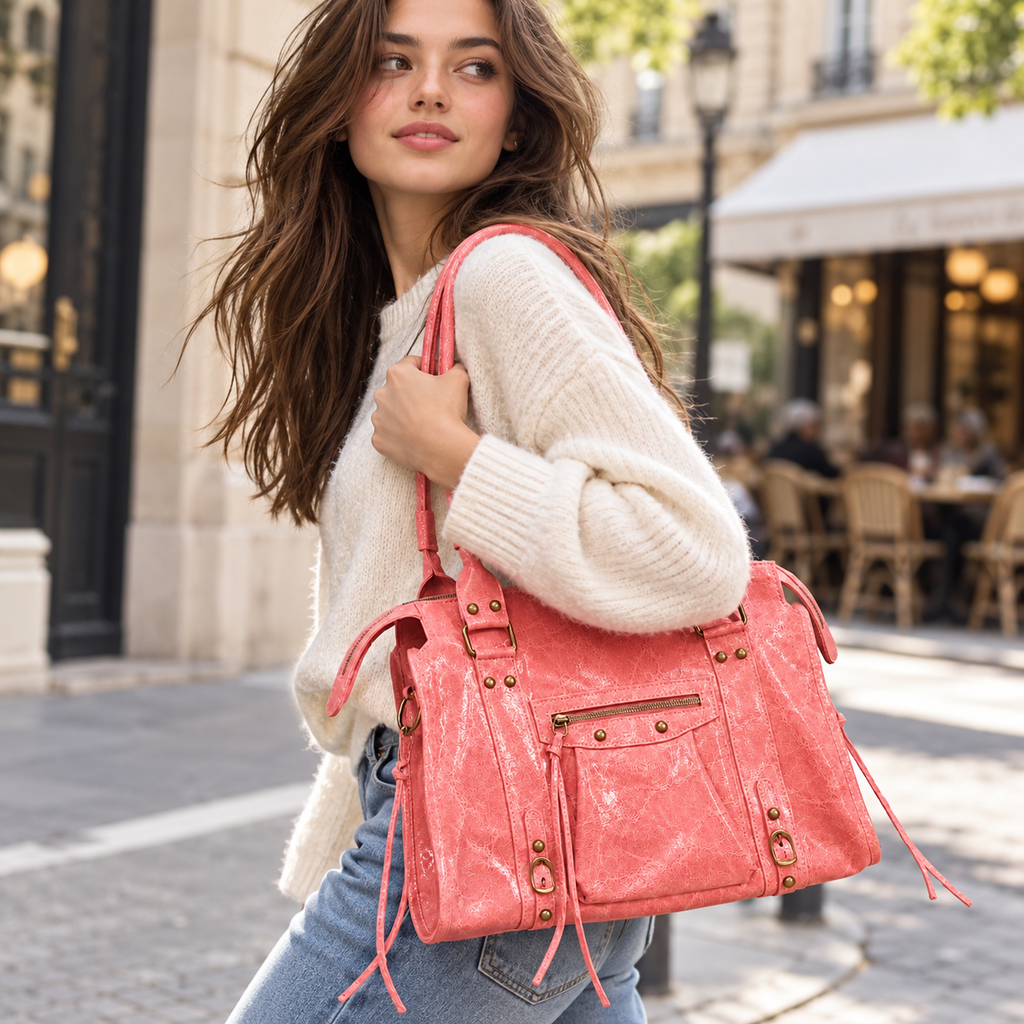 SAC CUIR GLOSS CAPUCINE L