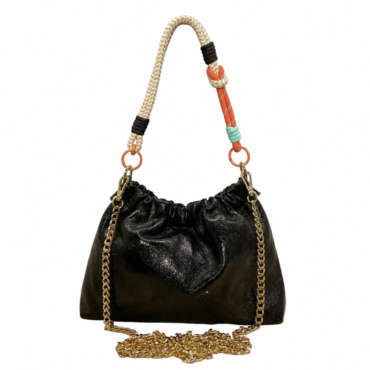 Sac cuir irisé cordon Plissa S