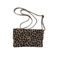 POCHETTE BANDOULIERE CUIR SUEDE LEOPARD