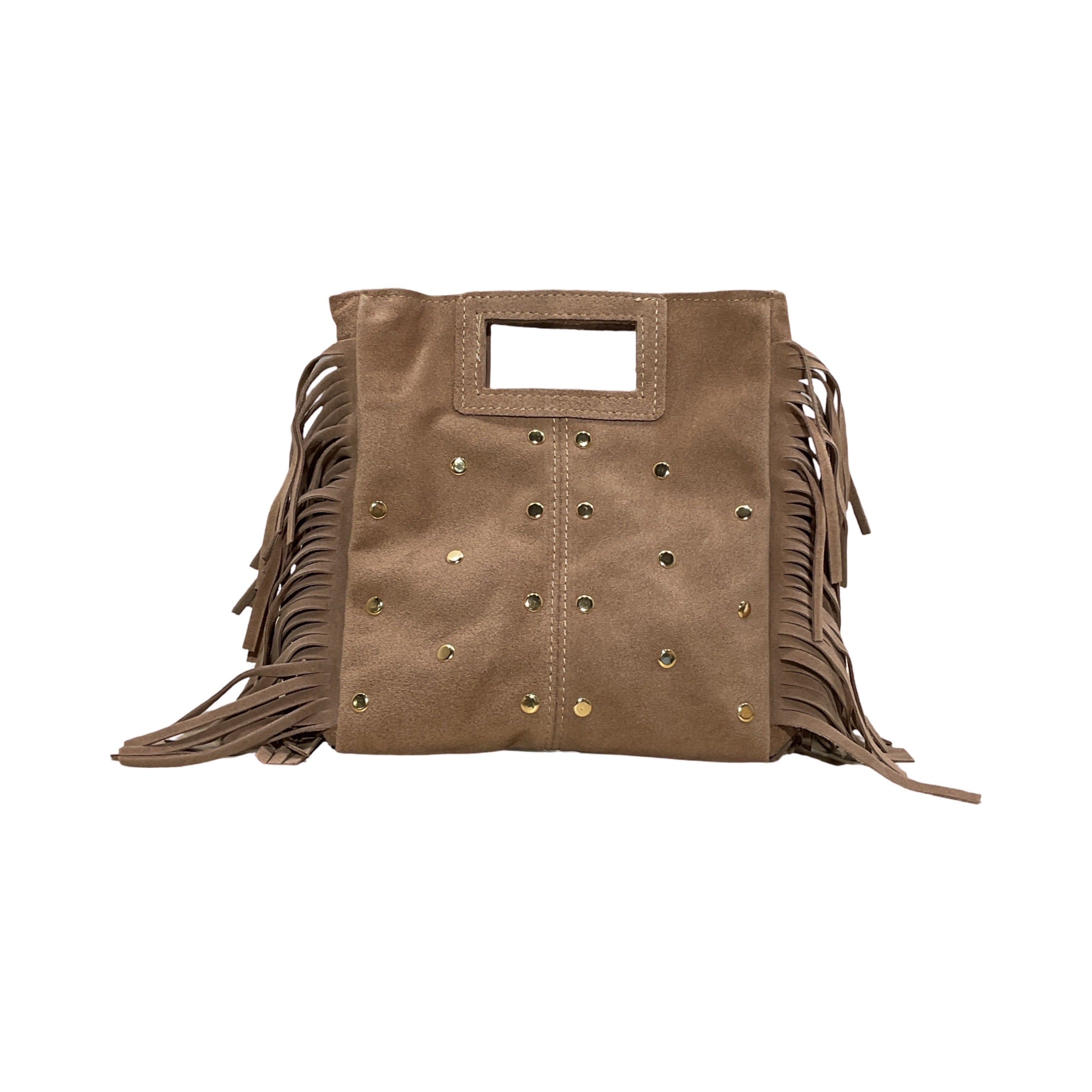 SAC MARION SUEDE CLOUTE OR