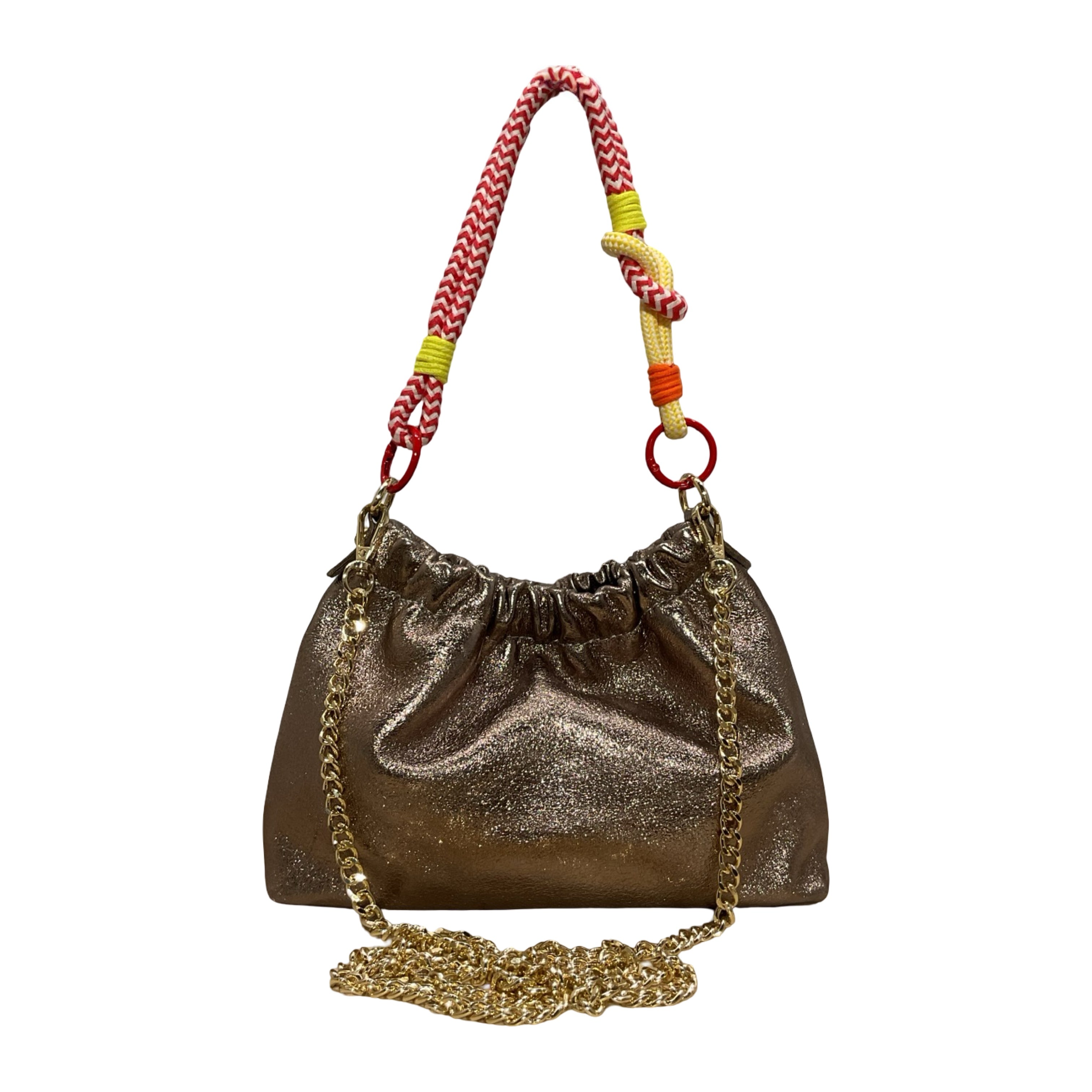 Sac cuir irisé cordon Plissa S
