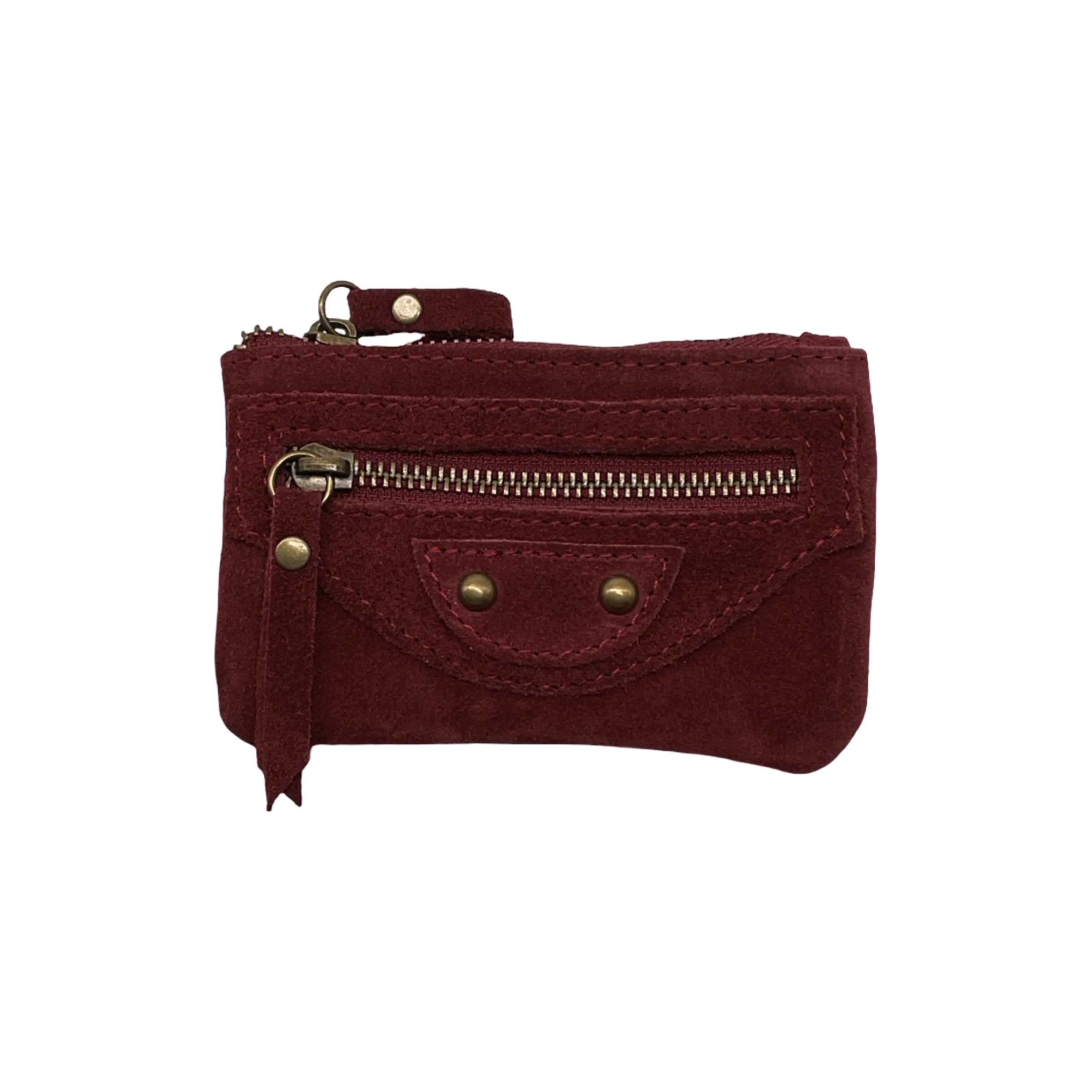 PORTE CLE MONNAIE CUIR  CLOUTE