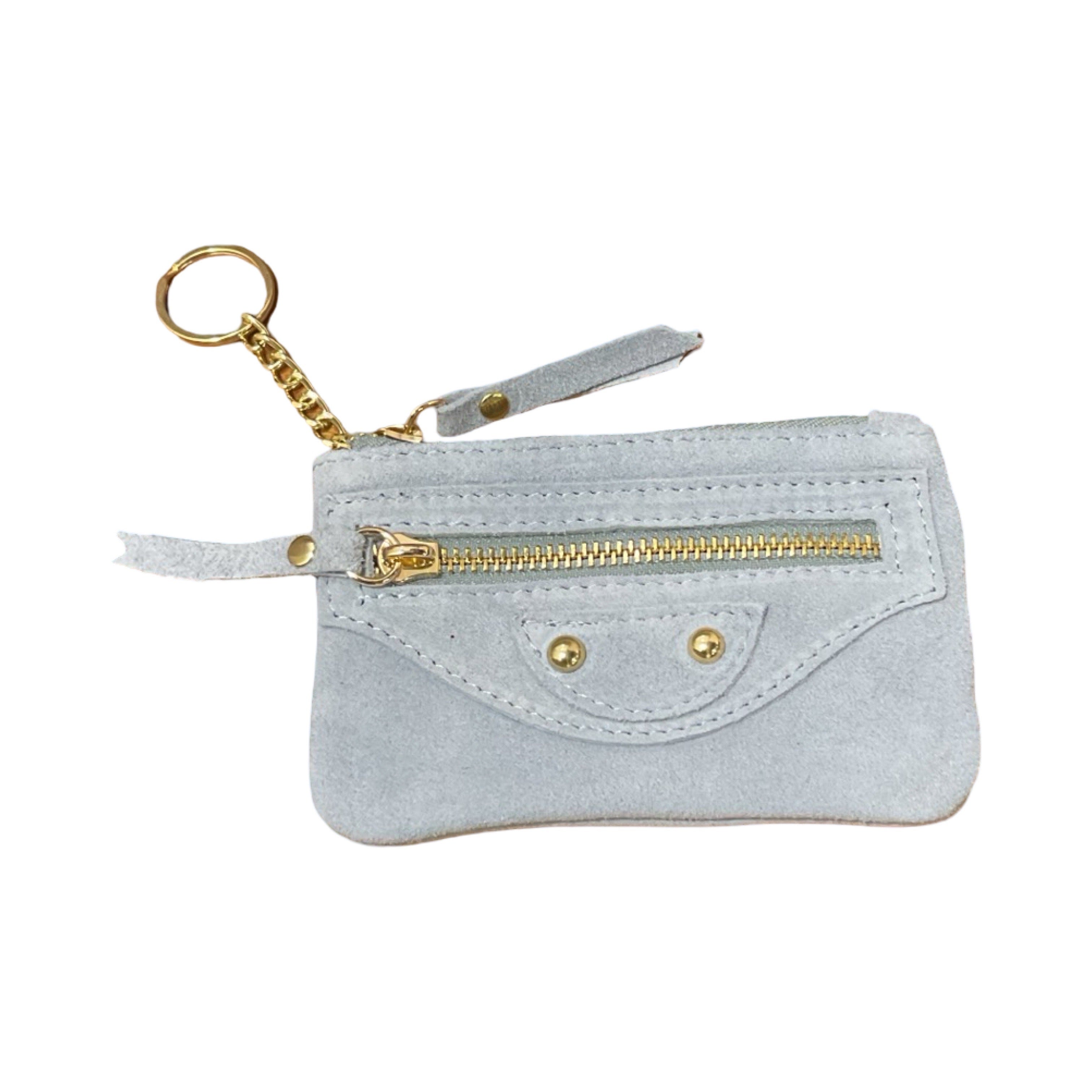 PORTE CLE MONNAIE CUIR  CLOUTE