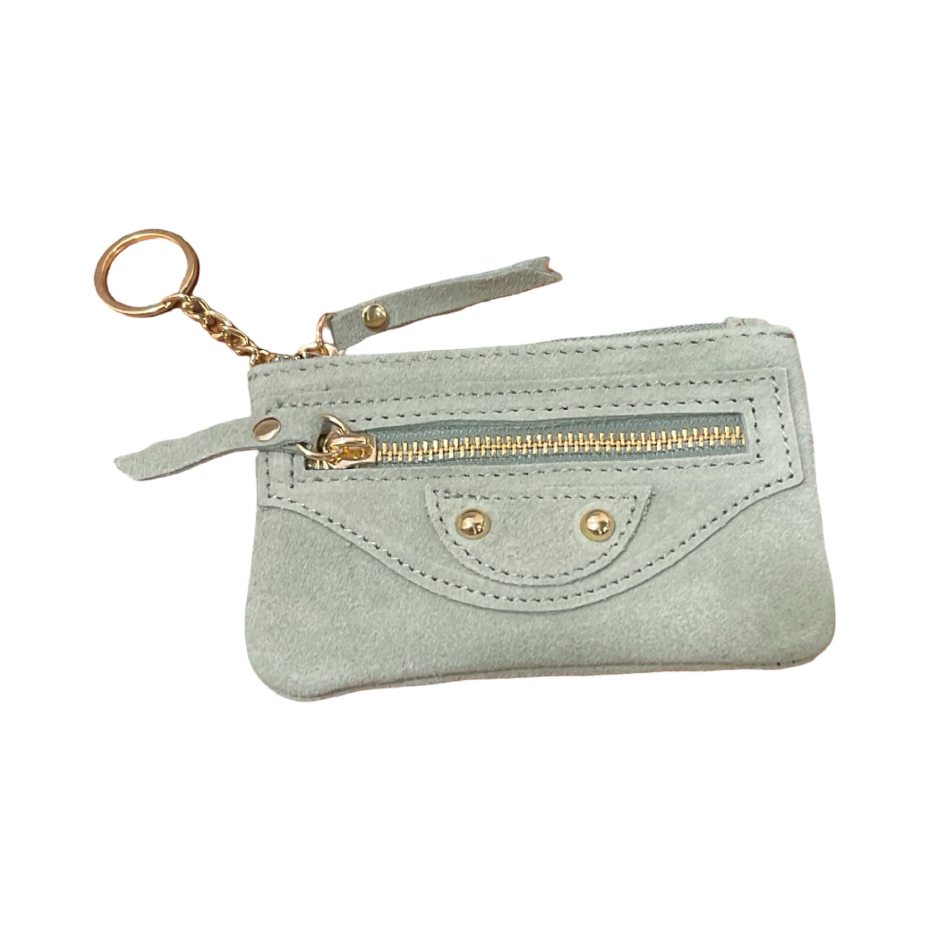 PORTE CLE MONNAIE CUIR  CLOUTE