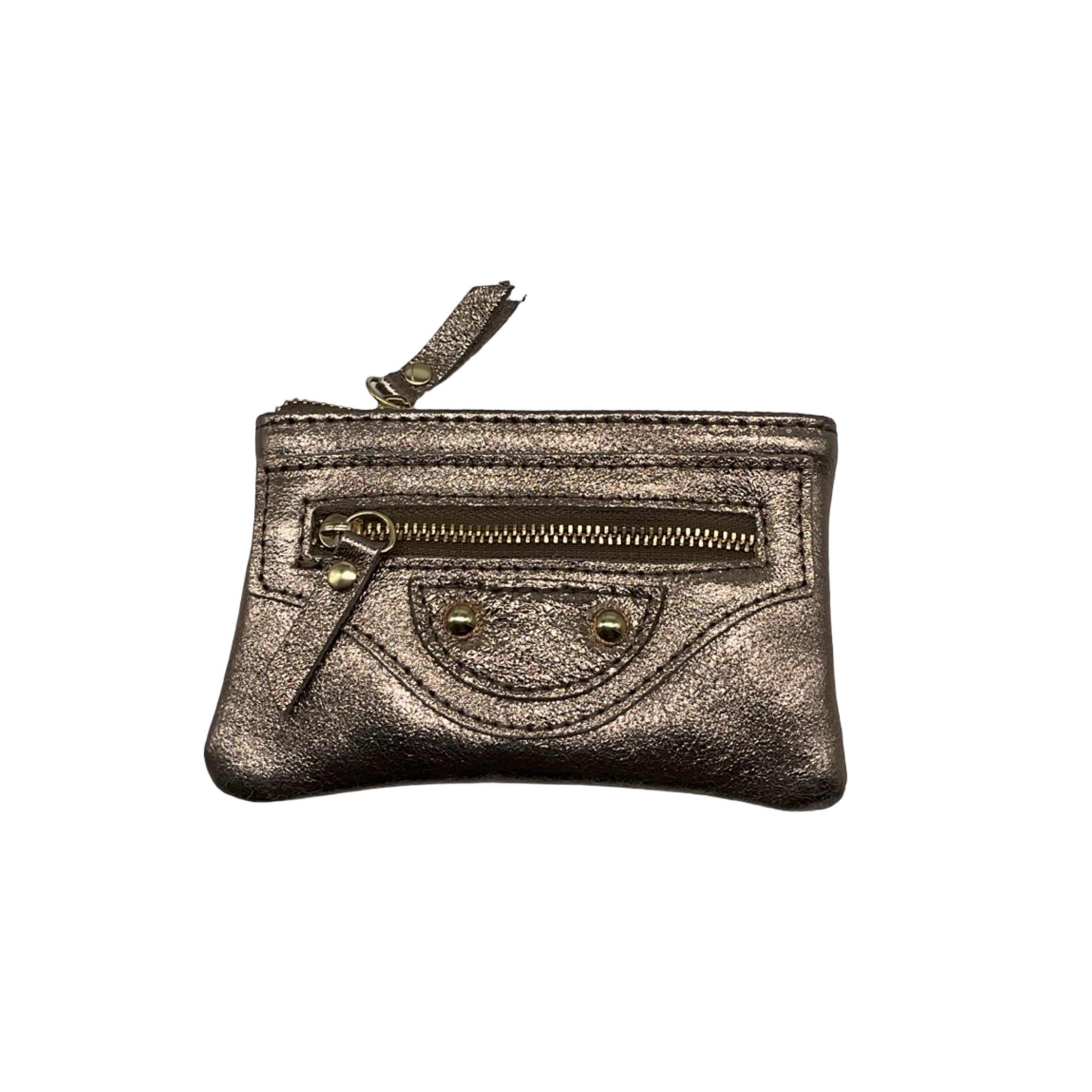 PORTE CLE MONNAIE CUIR  CLOUTE